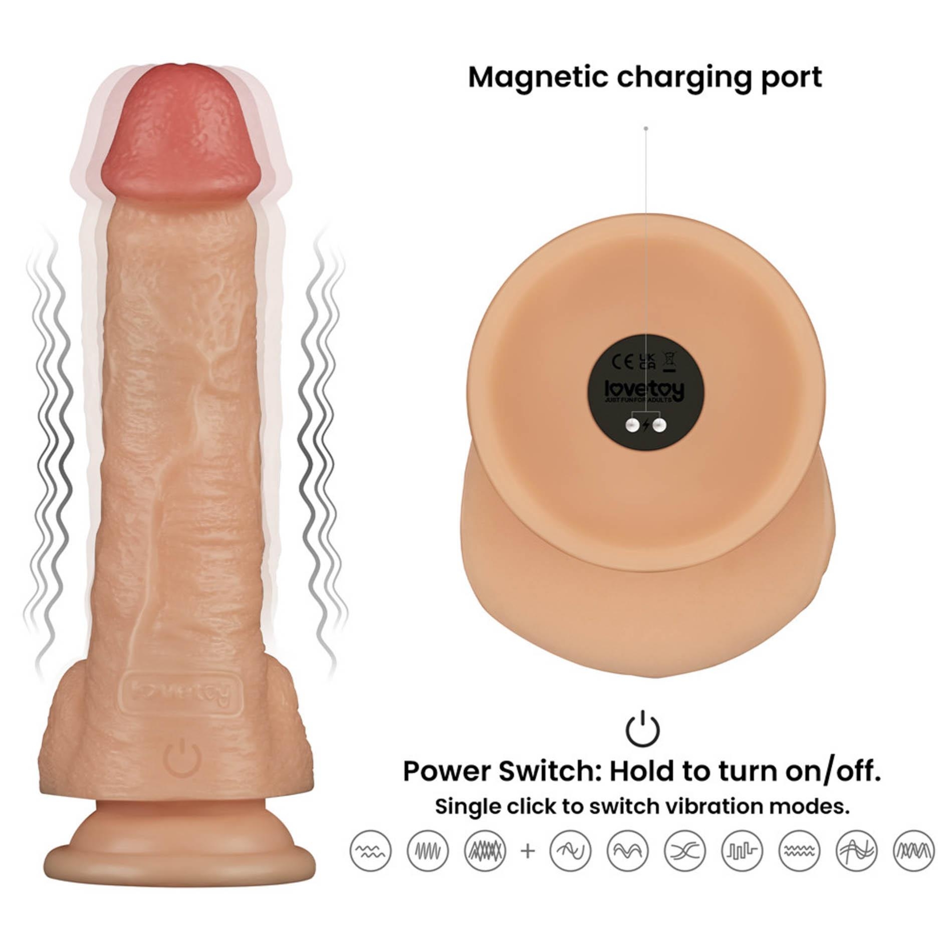 8'' Vibrating Power Basics Cock