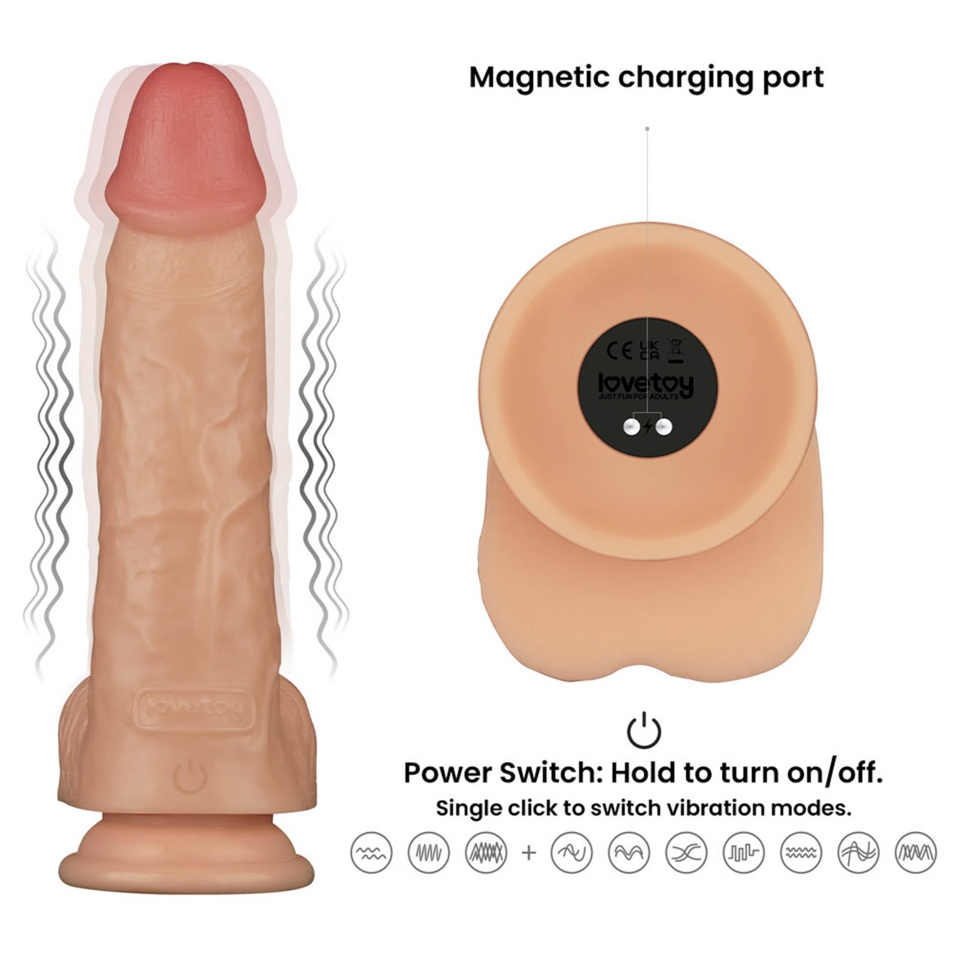 9'' Vibrating Power Basics Cock