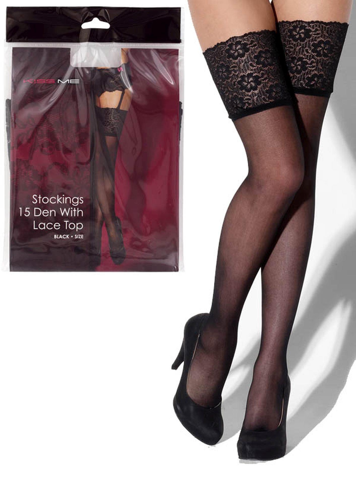 Bielizna-Pończochy Czarne L/XL Kiss Me
