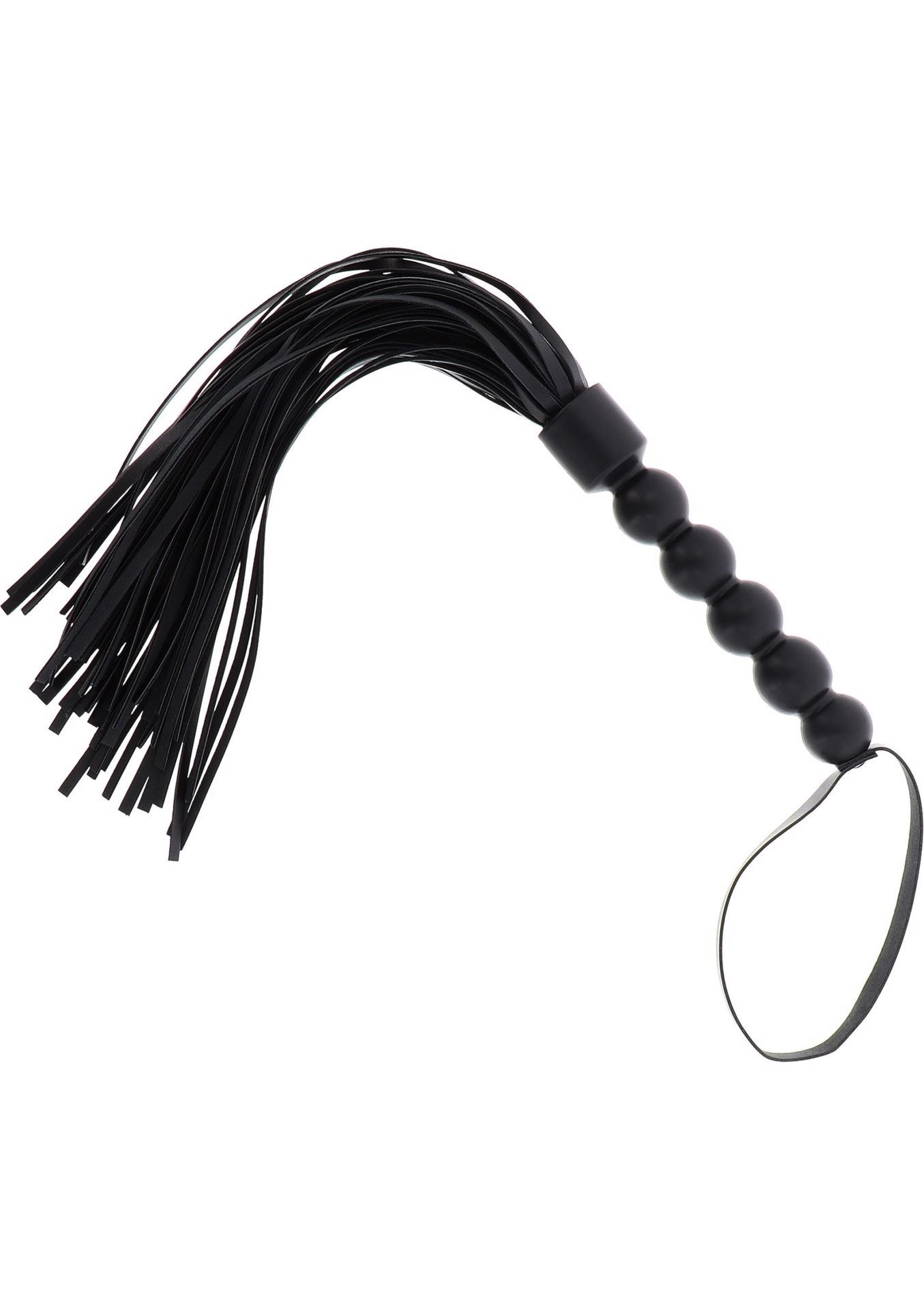 Short Beaded Flogger Whip Black