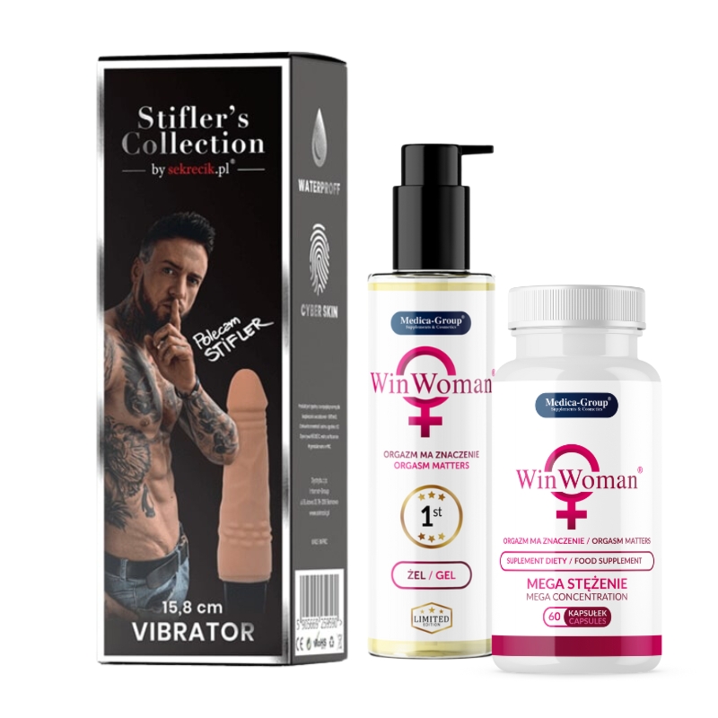 Wibrator Stifler's Collection by Sekrecik + WinWoman Kaps + Żel
