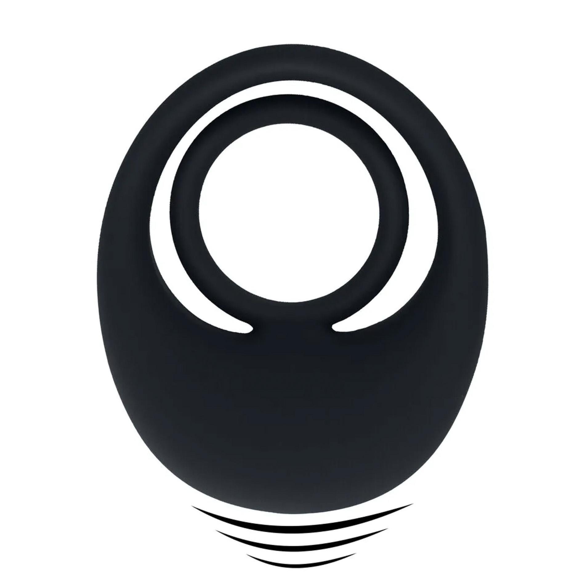 Vibrating Liquid Silicone Cock and Ball Ring - Black