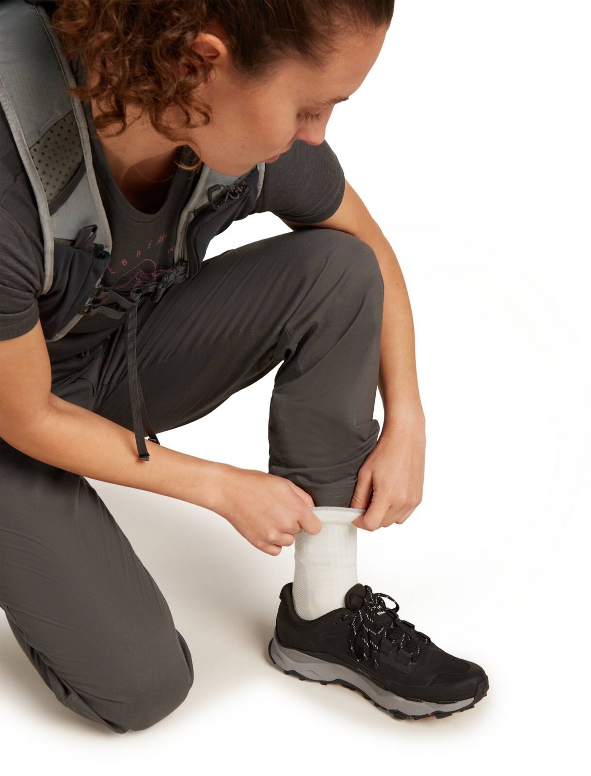 Skarpety trekkingowe damskie Icebreaker MER HIKE+ ULTRALIGHT CREW be�owe IB0A578S0GL