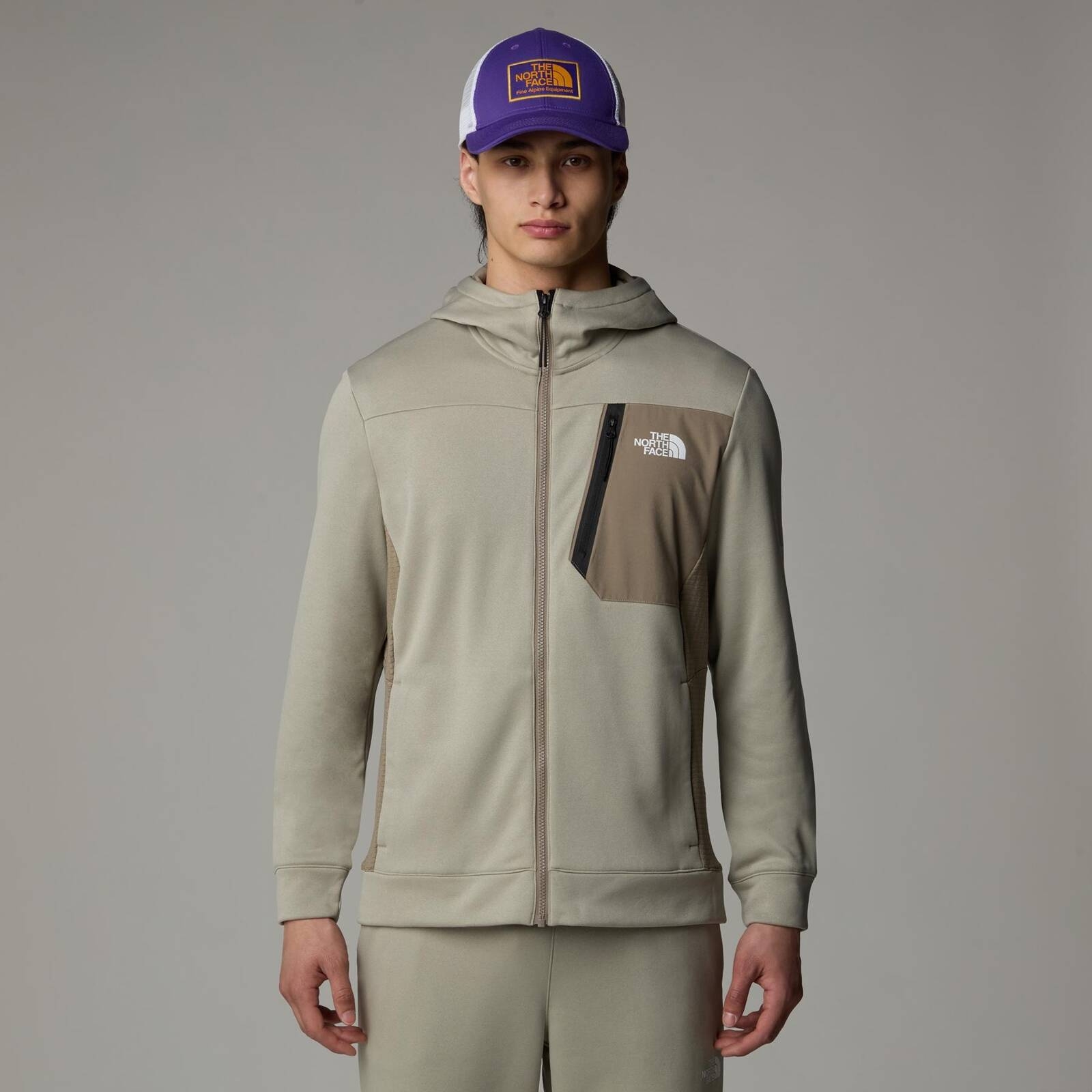 Polar z kapturem męski The North Face MOUNTAIN ATHLETICS beżowy NF0A893Q5II