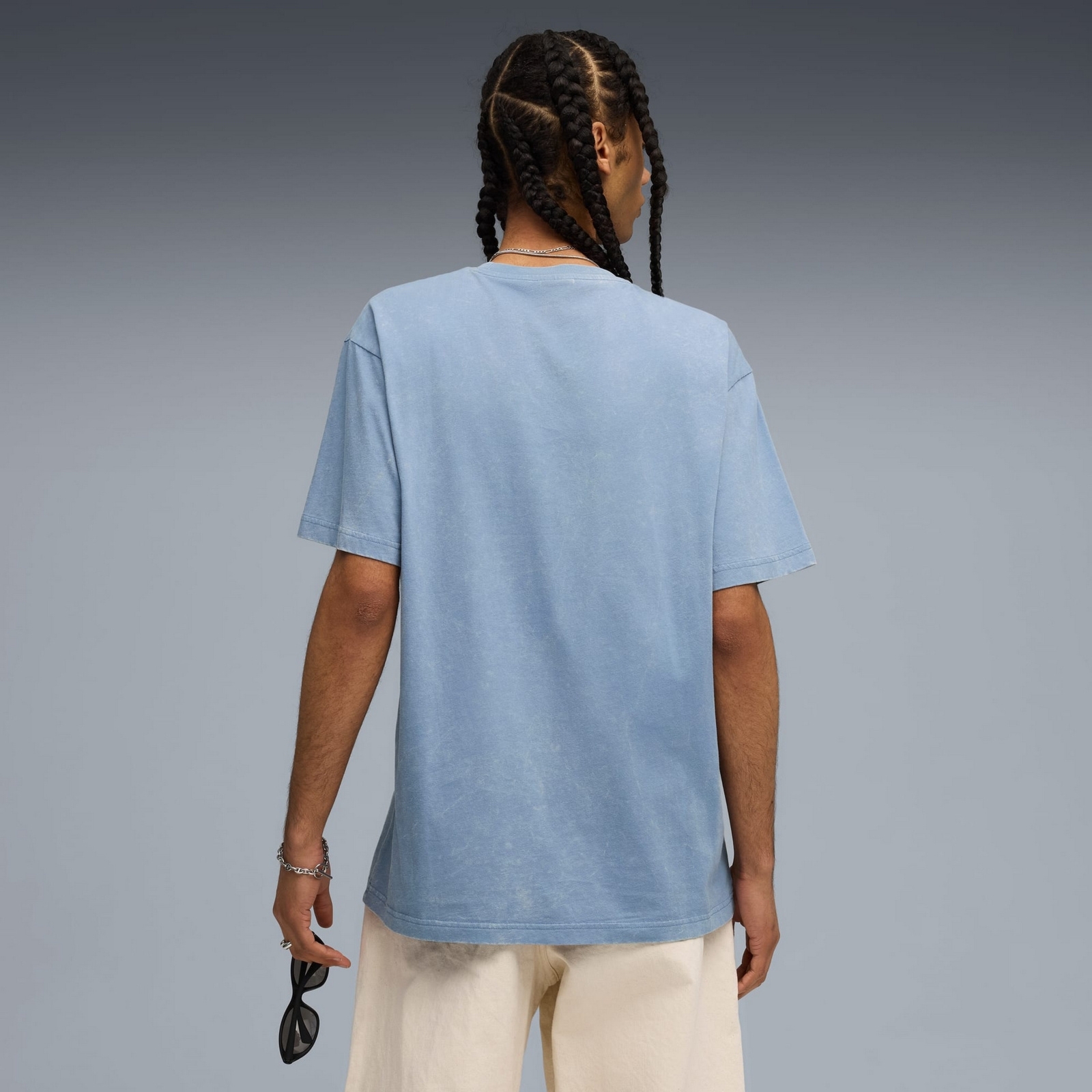 Koszulka m�ska Puma GRAPHIC FONT PLAY RELAXED WASHED niebieska 63211934