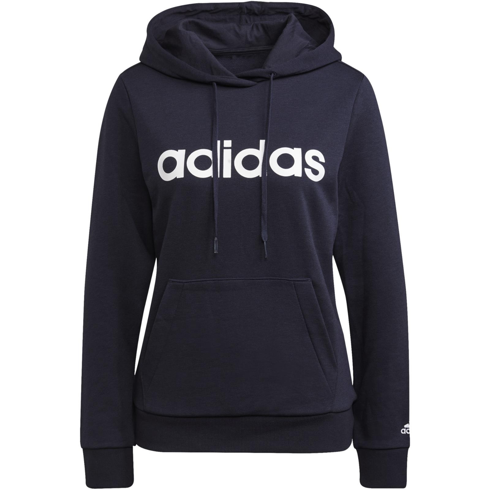 Bluza z kapturem damska adidas SPORTSWEAR ESSENTIALS LOGO granatowa H07797