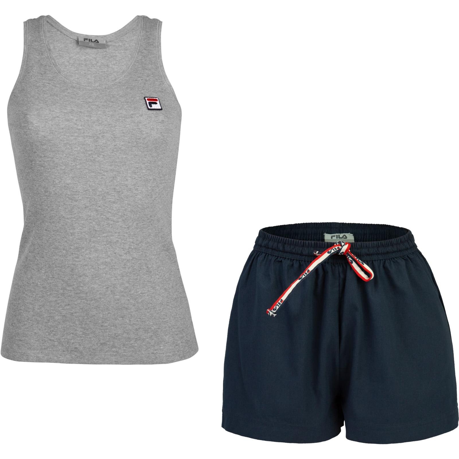 Piama damska Fila ROUNDNECK TANK IN JERSEY RIB szara FPS4022-400