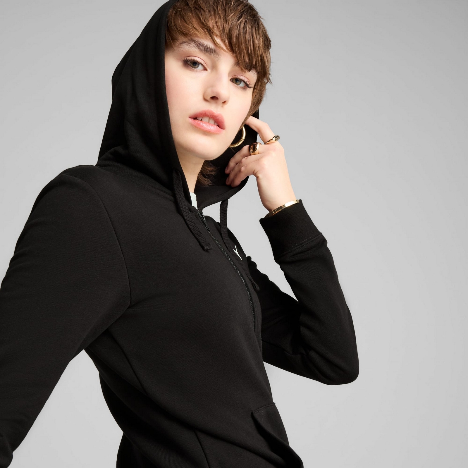 Bluza z kapturem damska Puma ESS FZ TR czarna 68240601