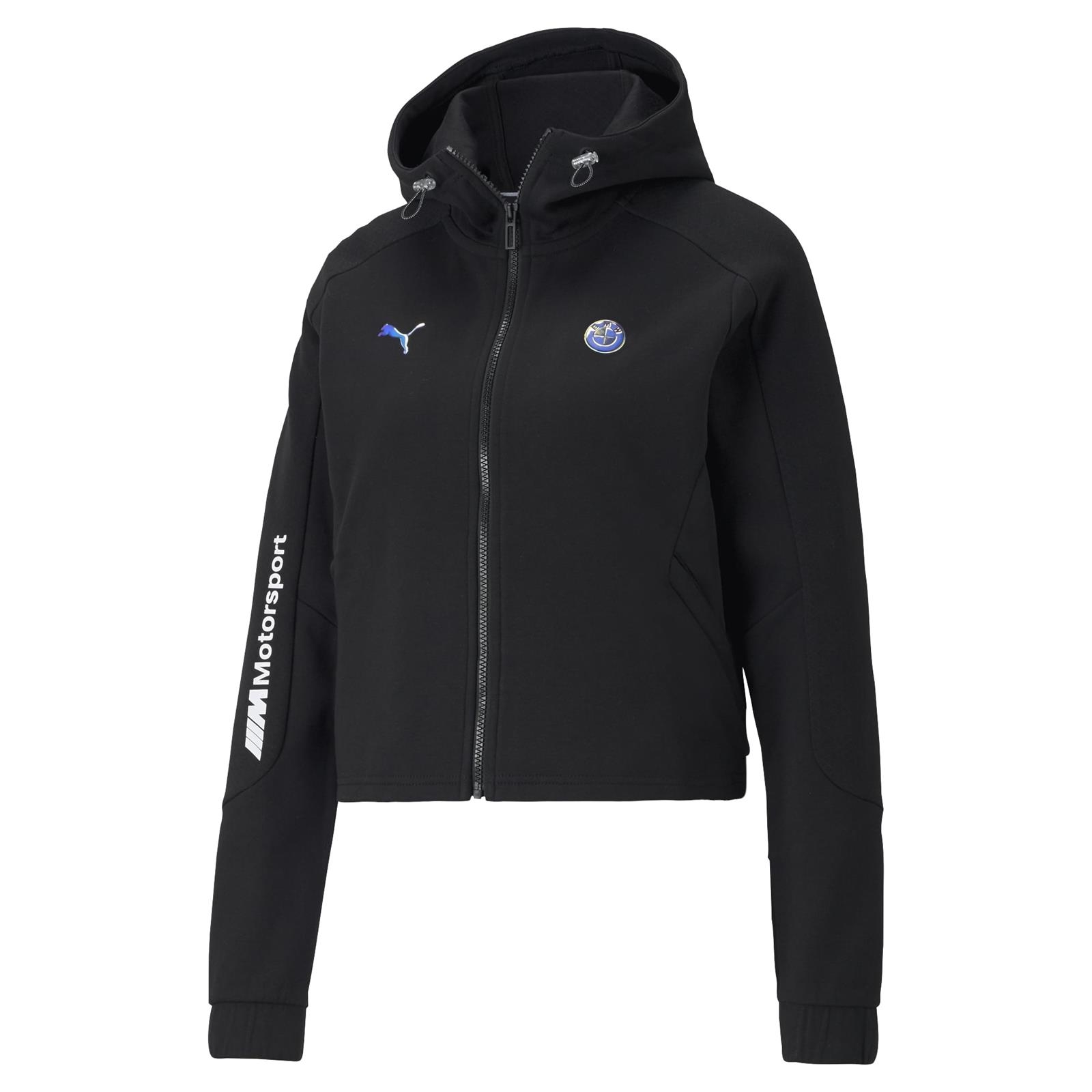 Bluza z kapturem damska Puma BMW MMS FULL-ZIP czarna 59954301