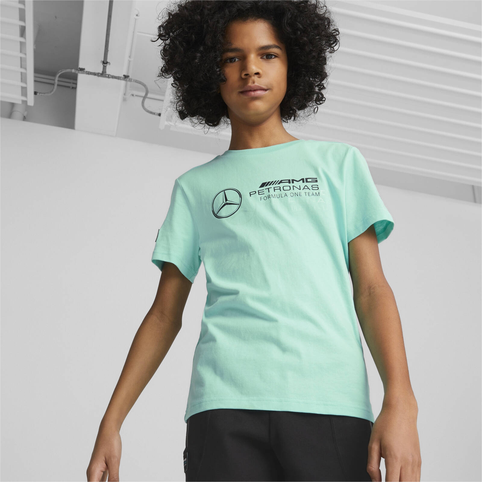 Koszulka dziecica Puma MAPF1 LOGO zielona 53849208