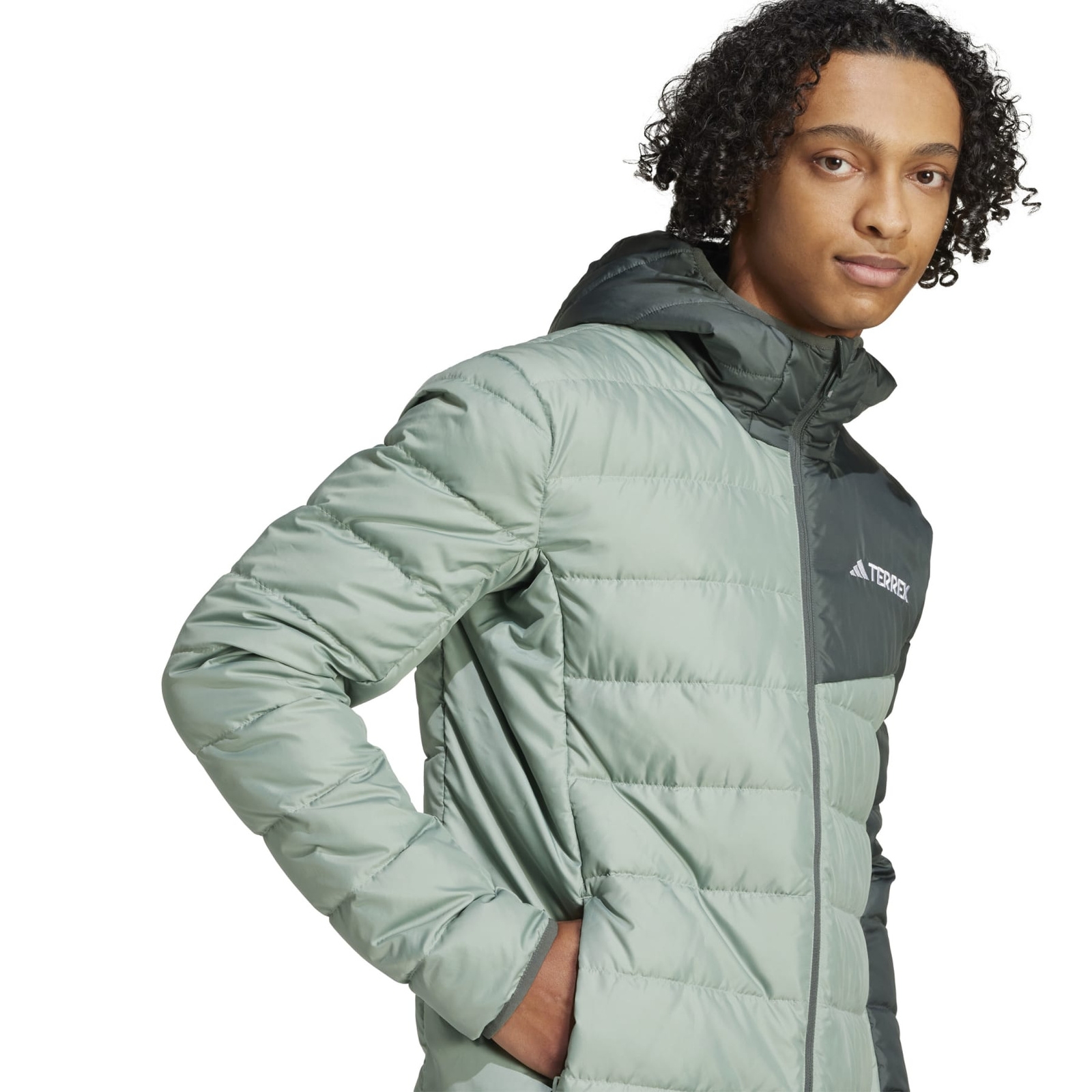 Kurtka puchowa mska adidas TERREX zielona JD8393