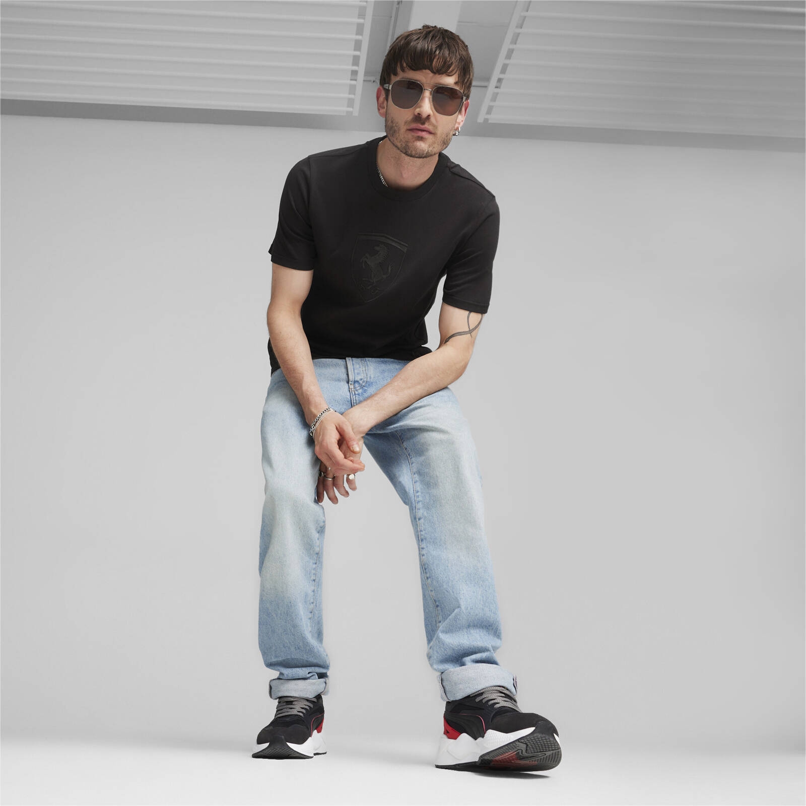 Koszulka mska Puma FERRARI RACE BIG SHIELD TONAL czarna 62380601