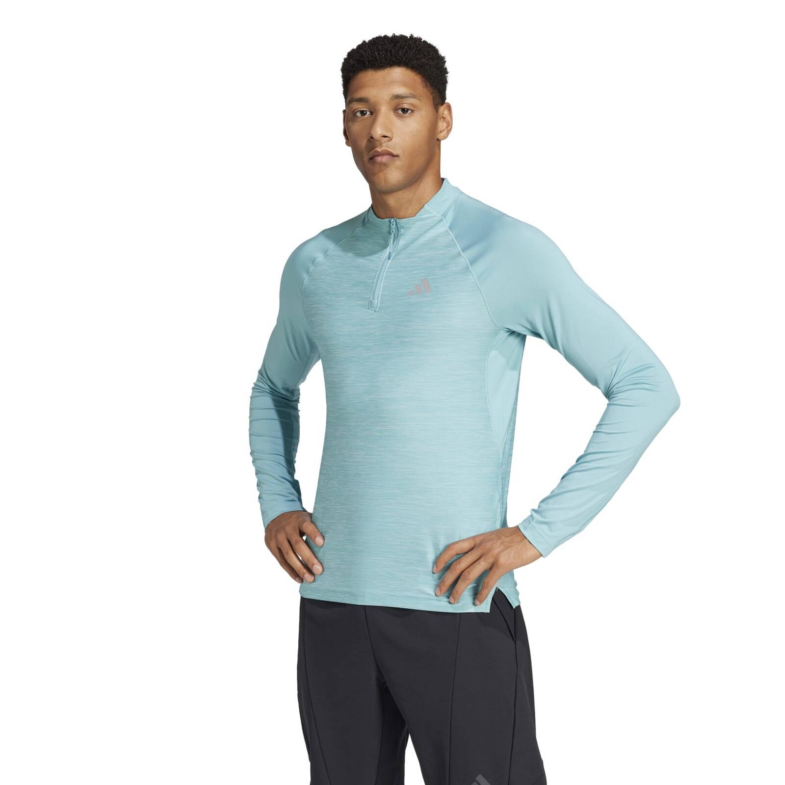 Longsleeve treningowy mski adidas GYM+ turkusowy IW5902