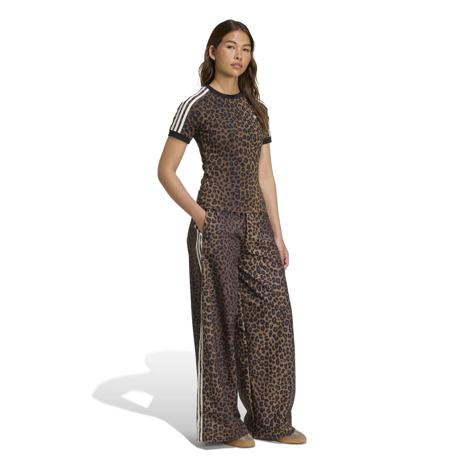 Koszulka damska adidas LEOPARD brzowa JW7304