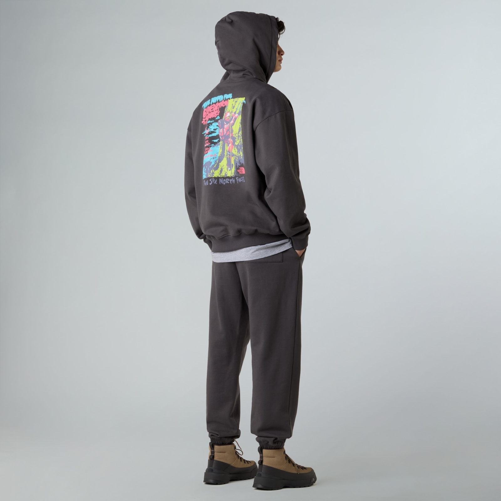 Bluza z kapturem unisex The North Face EXPEDITION CELEBRATION OVERSIZED szara NF0A8E3FRHI