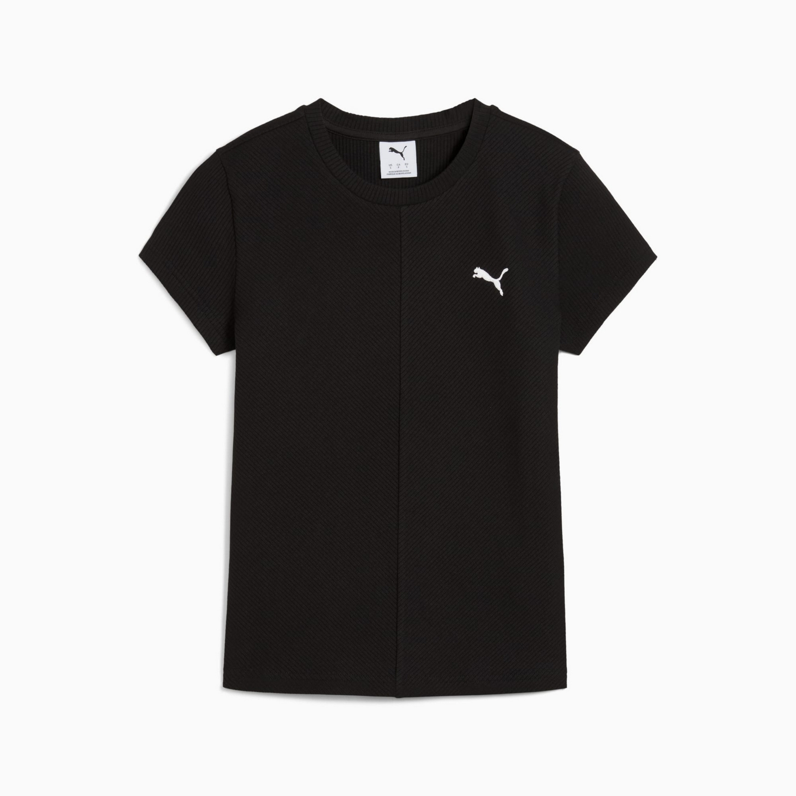 Koszulka damska Puma WARDROBE ESS RIBBED SLIM czarna 62976601