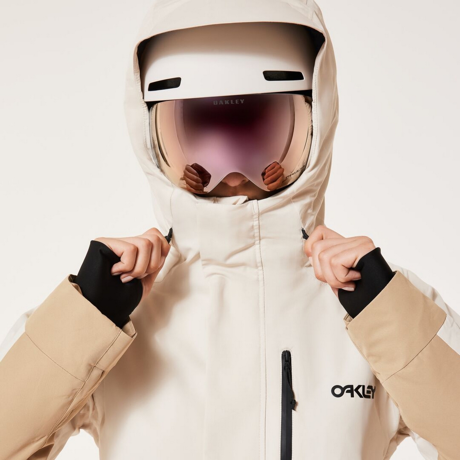 Kurtka narciarska damska Oakley TNP TBT beżowa FOA500472-BCL