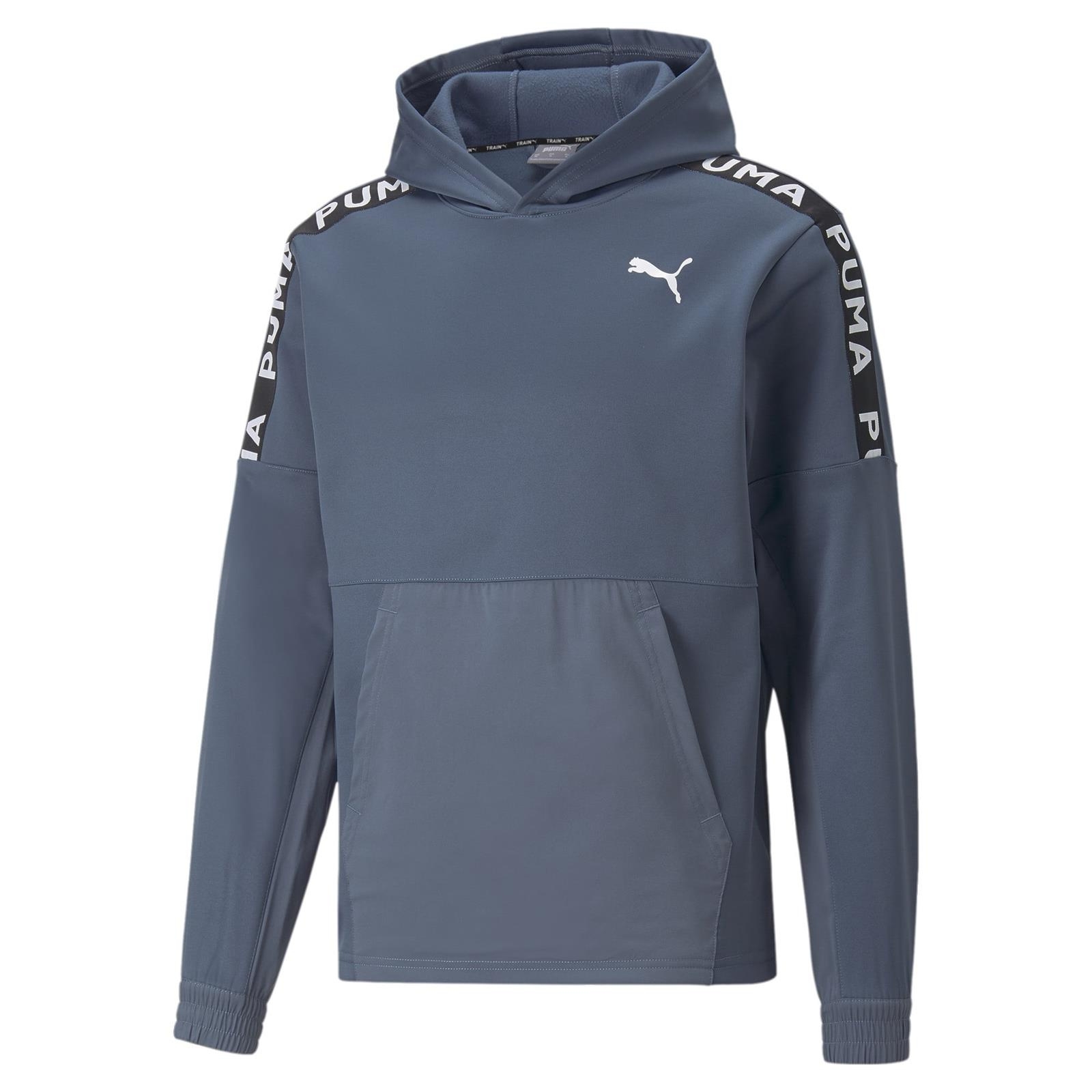 Bluza z kapturem mska Puma FIT PWRFLEECE niebieska 52212418