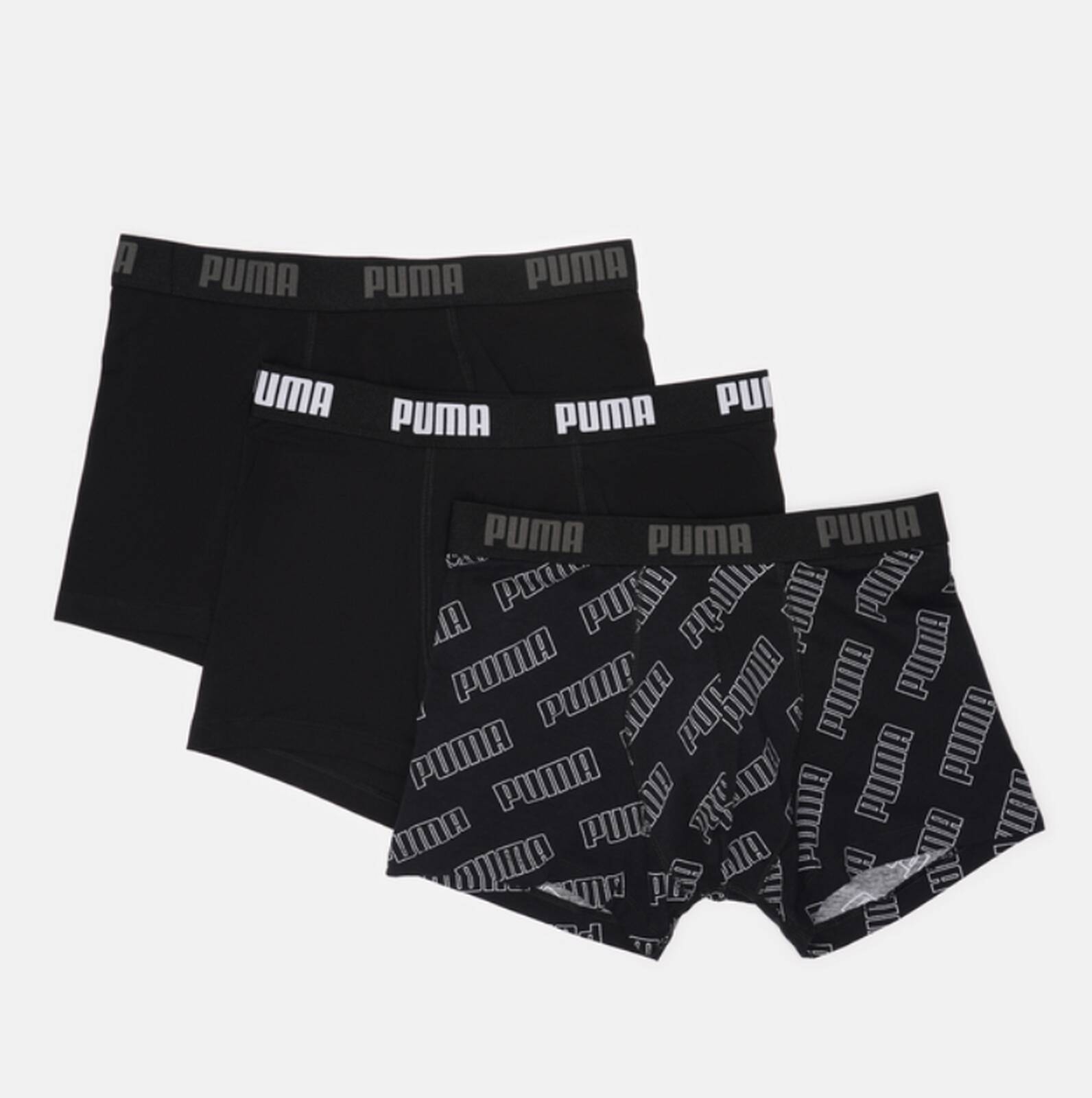 Bokserki mskie Puma LOGO AOP 3-PACK czarne 93554701