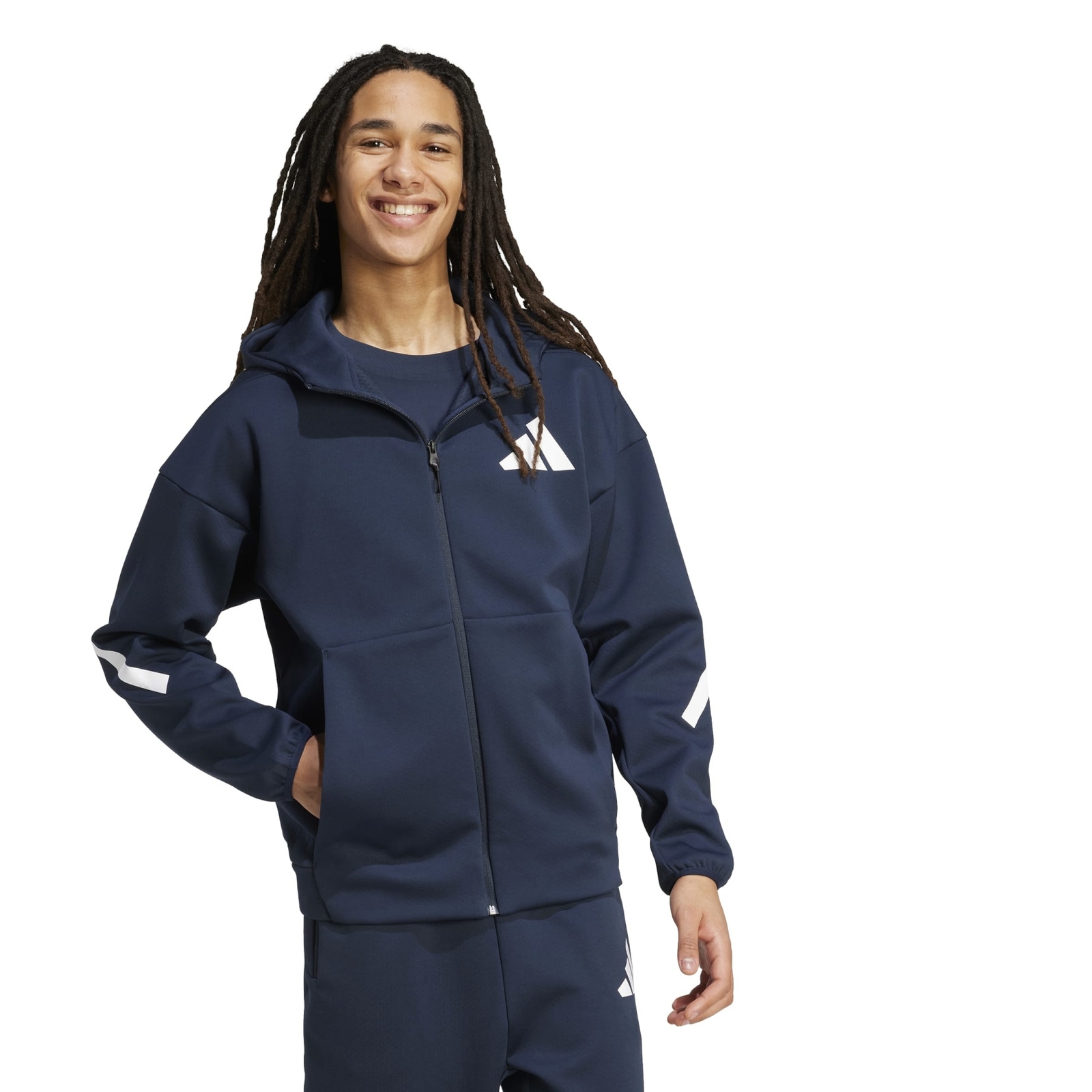 Bluza z kapturem mska adidas Z.N.E. granatowa JW4718