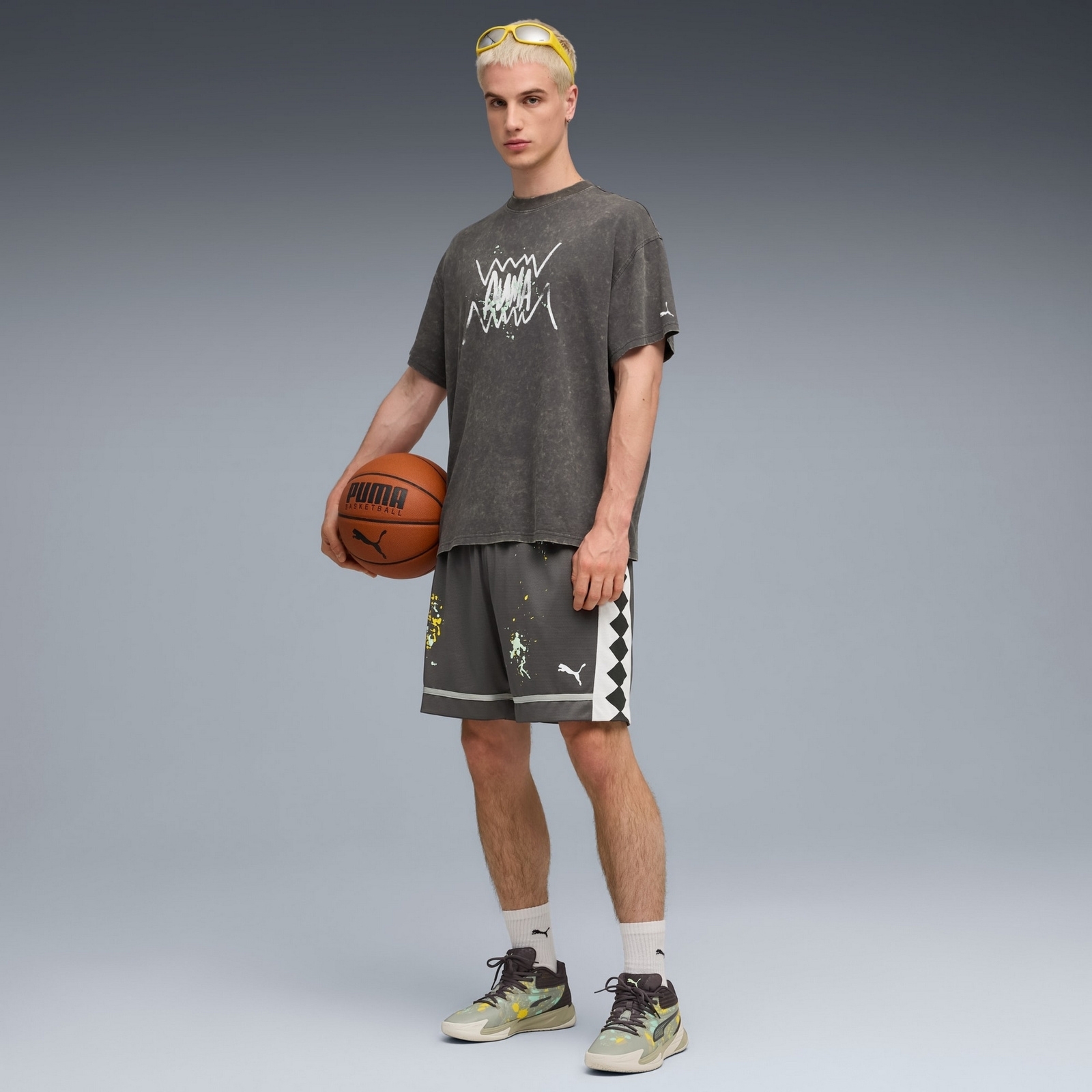 Spodenki m�skie Puma POINTS IN THE PAINT ALL JAWS 6.5 szare 63291801