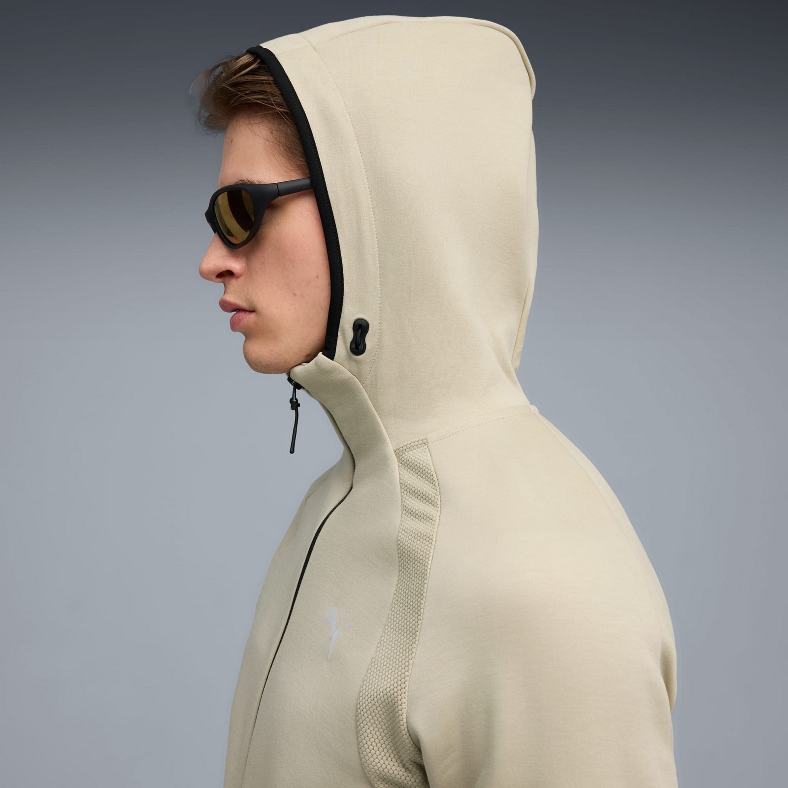 Bluza z kapturem m�ska Puma EVOSTRIPE FZ DK be�owa 69219061