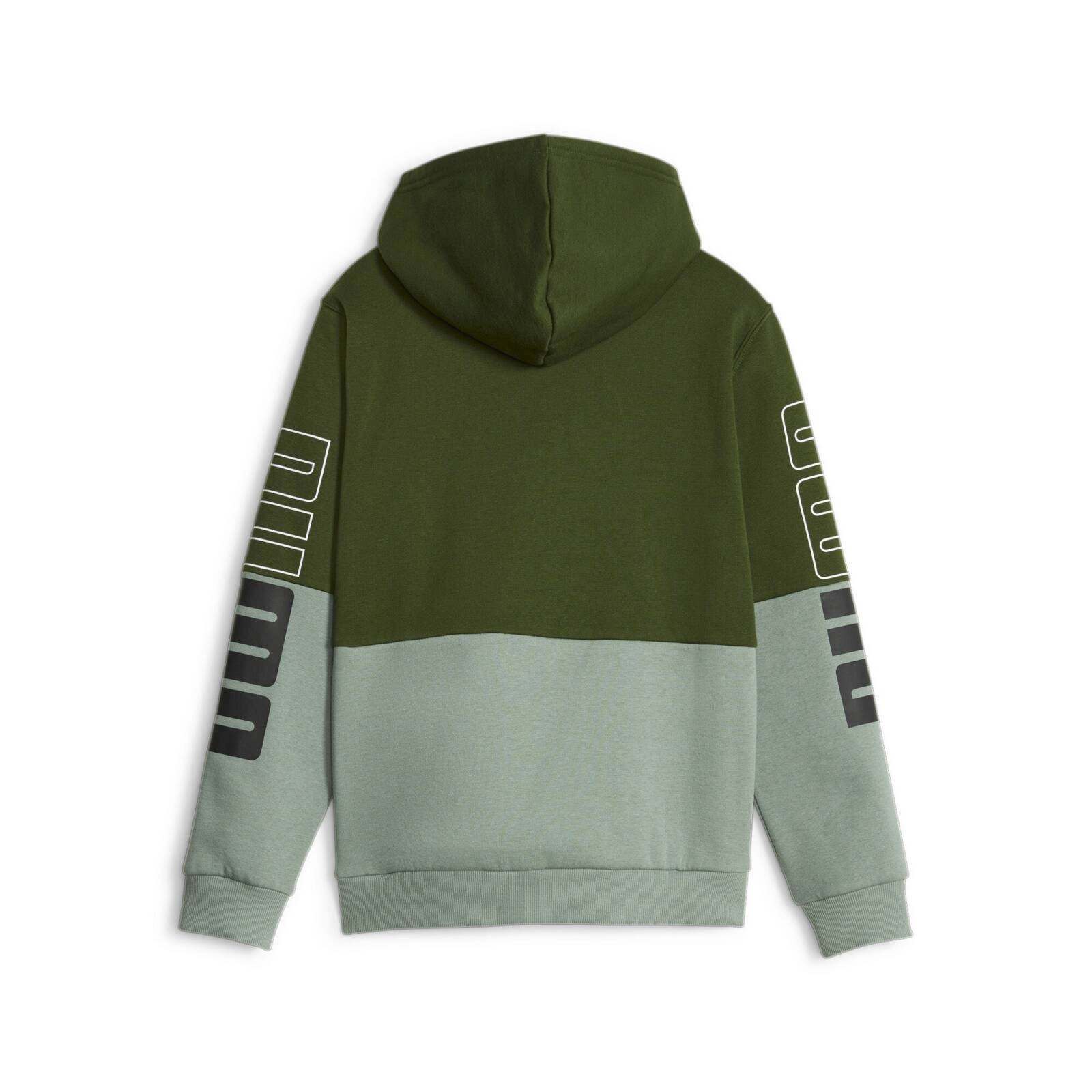 Bluza z kapturem ch�opi�ca Puma POWER COLORBLOCK FL zielona 67634531