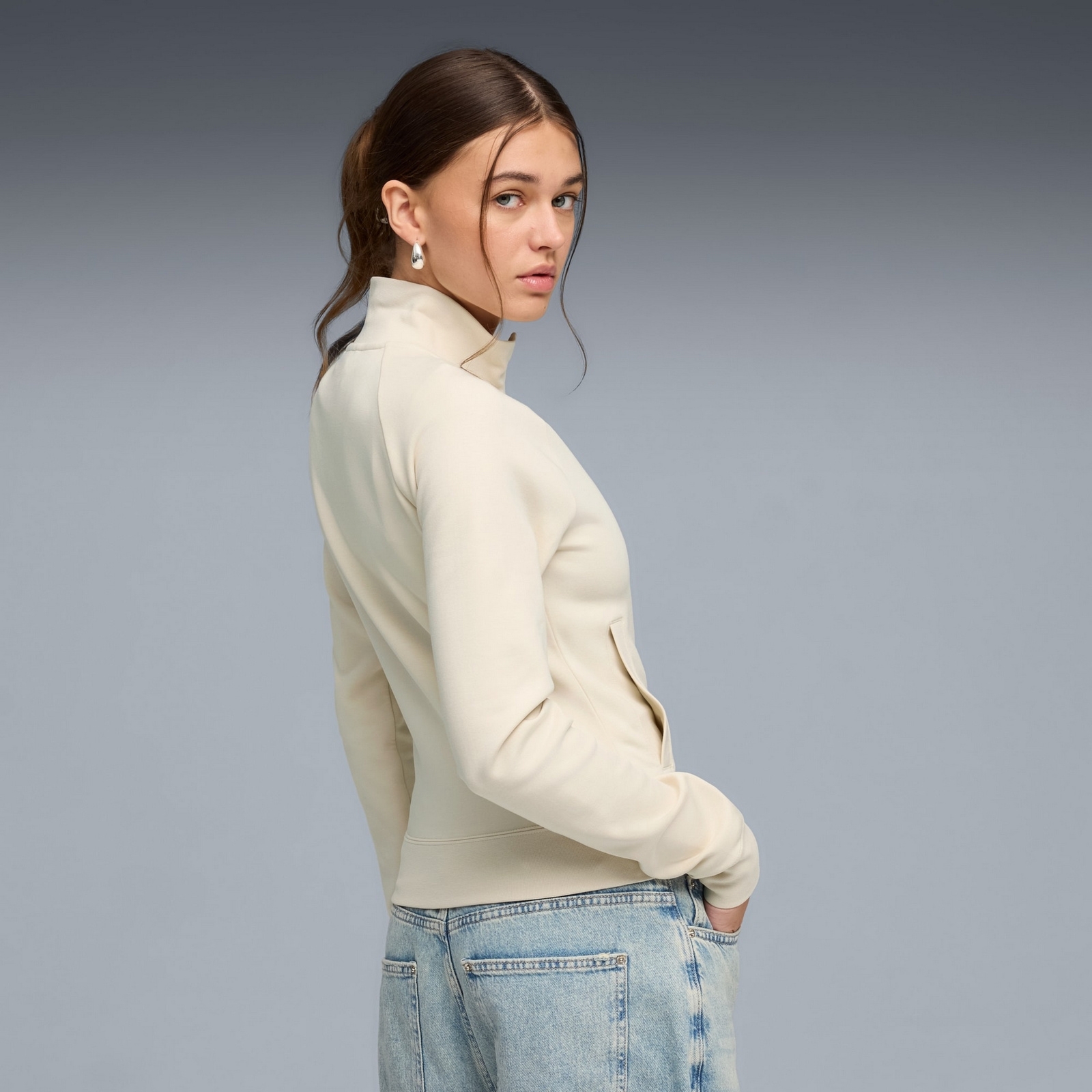 Bluza damska Puma ESS SLIM TRACK DK beżowa 63432387