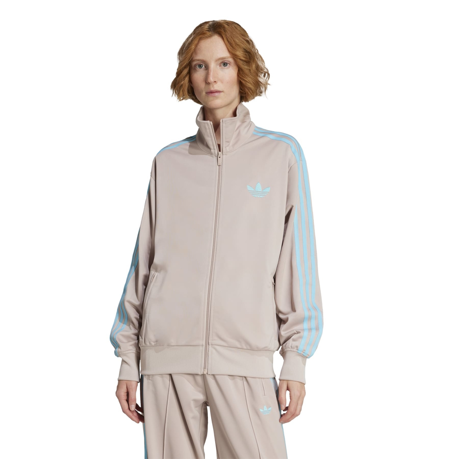 Bluza dresowa damska adidas ADICOLOR CLASSIC FIREBIRD be�owa JX7864