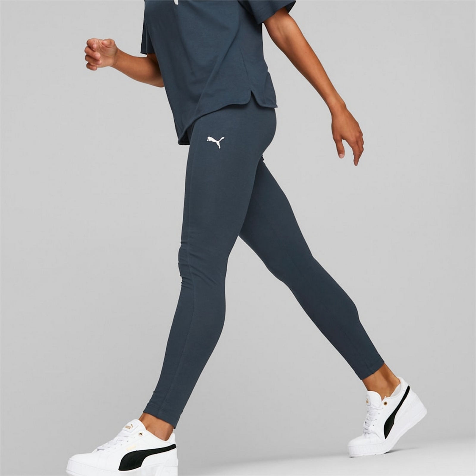Legginsy damskie Puma HER HIGH-WAIST granatowe 67423016