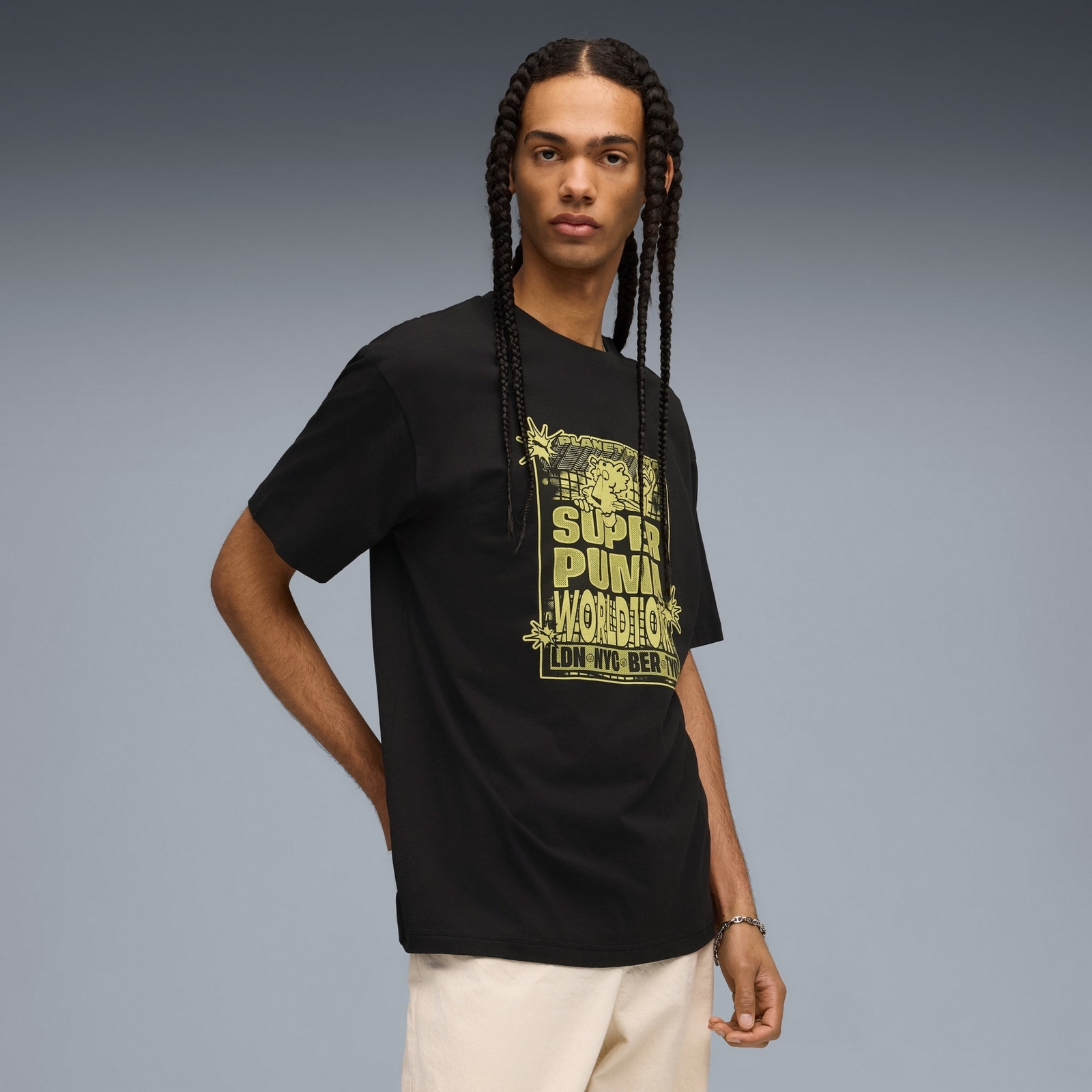 Koszulka m�ska Puma GRAPHIC SUPER WORLD TOUR RELAXED czarna 63211201