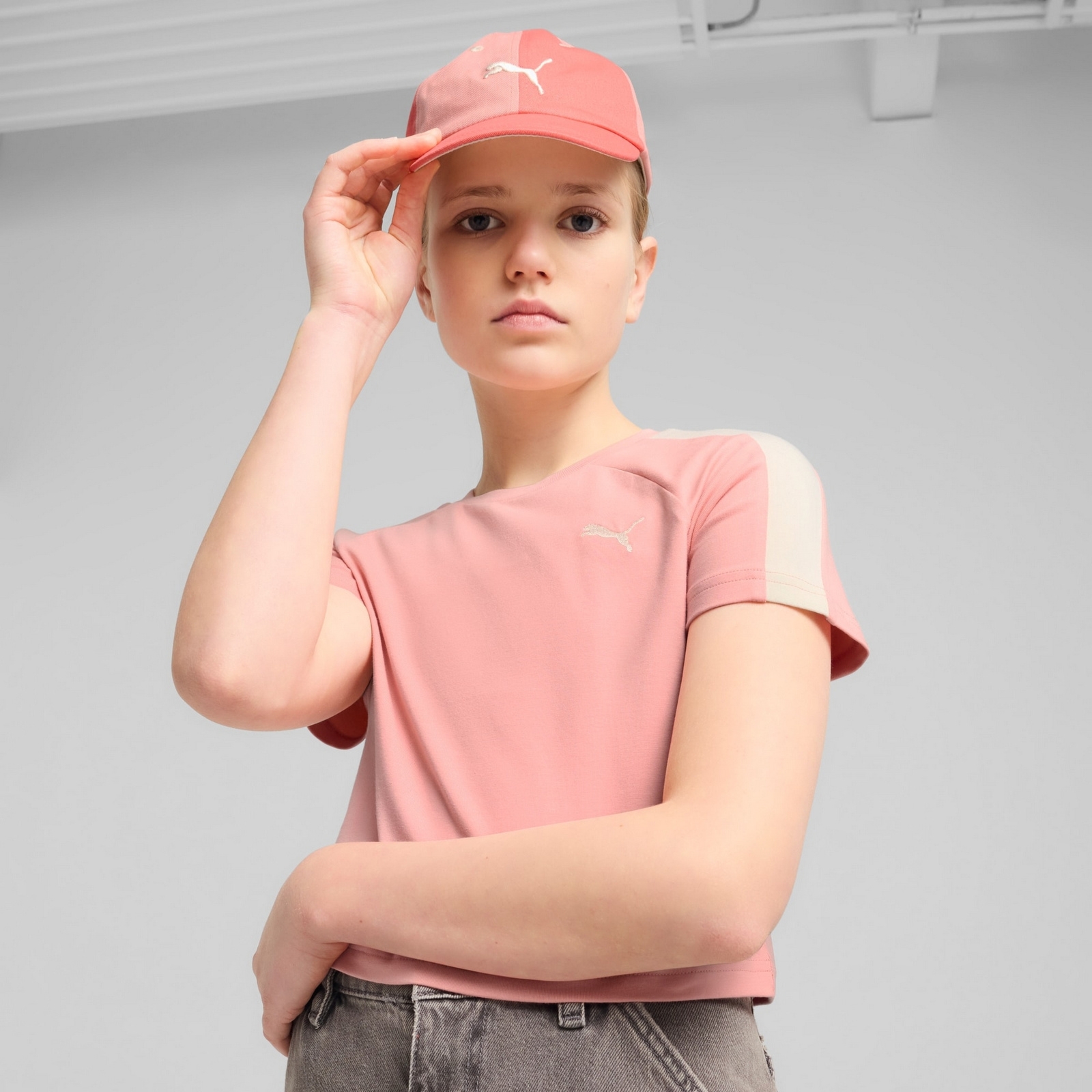 Czapka z daszkiem dziecięca Puma ESSENTIALS DAD JR różowa 02612402