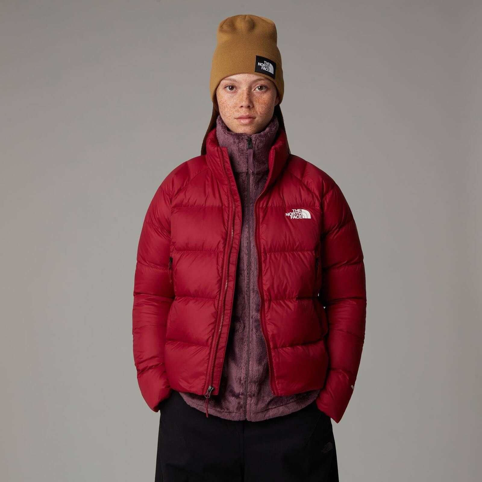 Kurtka puchowa damska The North Face HYALITE bordowa NF0A3Y4S1IX