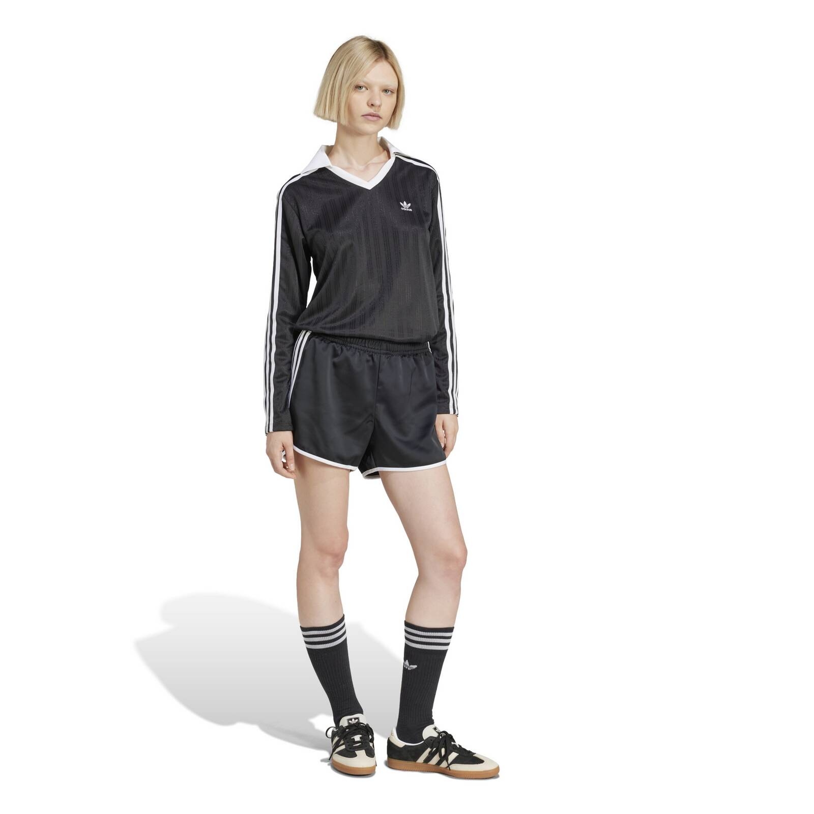 Szorty do biegania damskie adidas 3-STRIPE SPRINTER czarne JD3119
