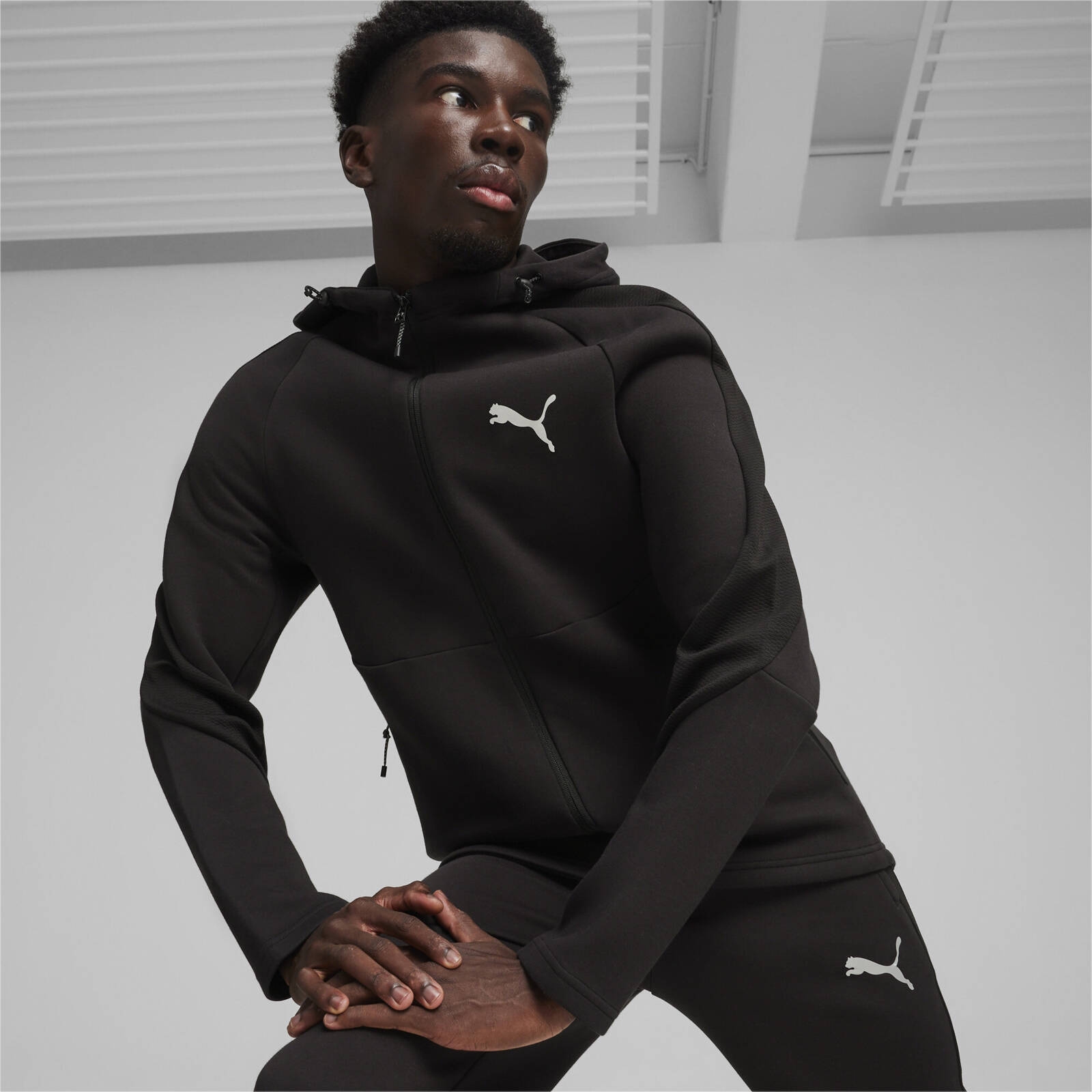 Bluza z kapturem mska Puma EVOSTRIPE FZ DK czarna 67899501