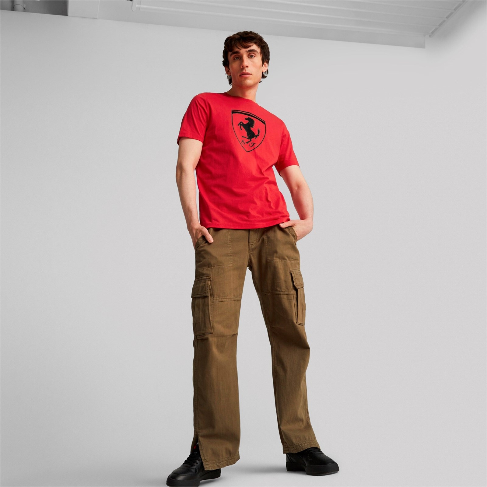 Koszulka mska Puma FERRARI RACE TONAL BIG SHIELD czerwona 62095102