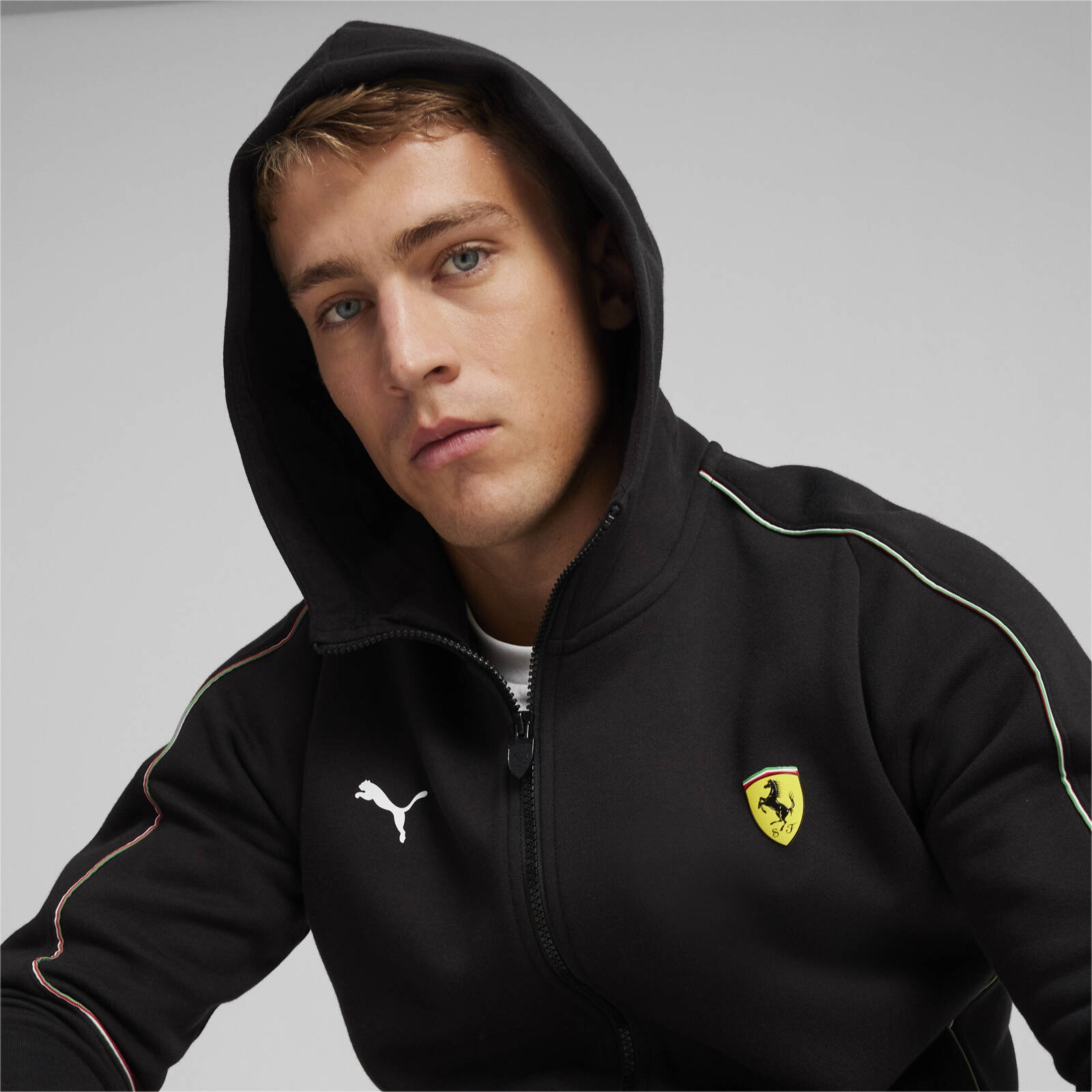 Bluza z kapturem mska Puma FERRARI RACE czarna 62379701