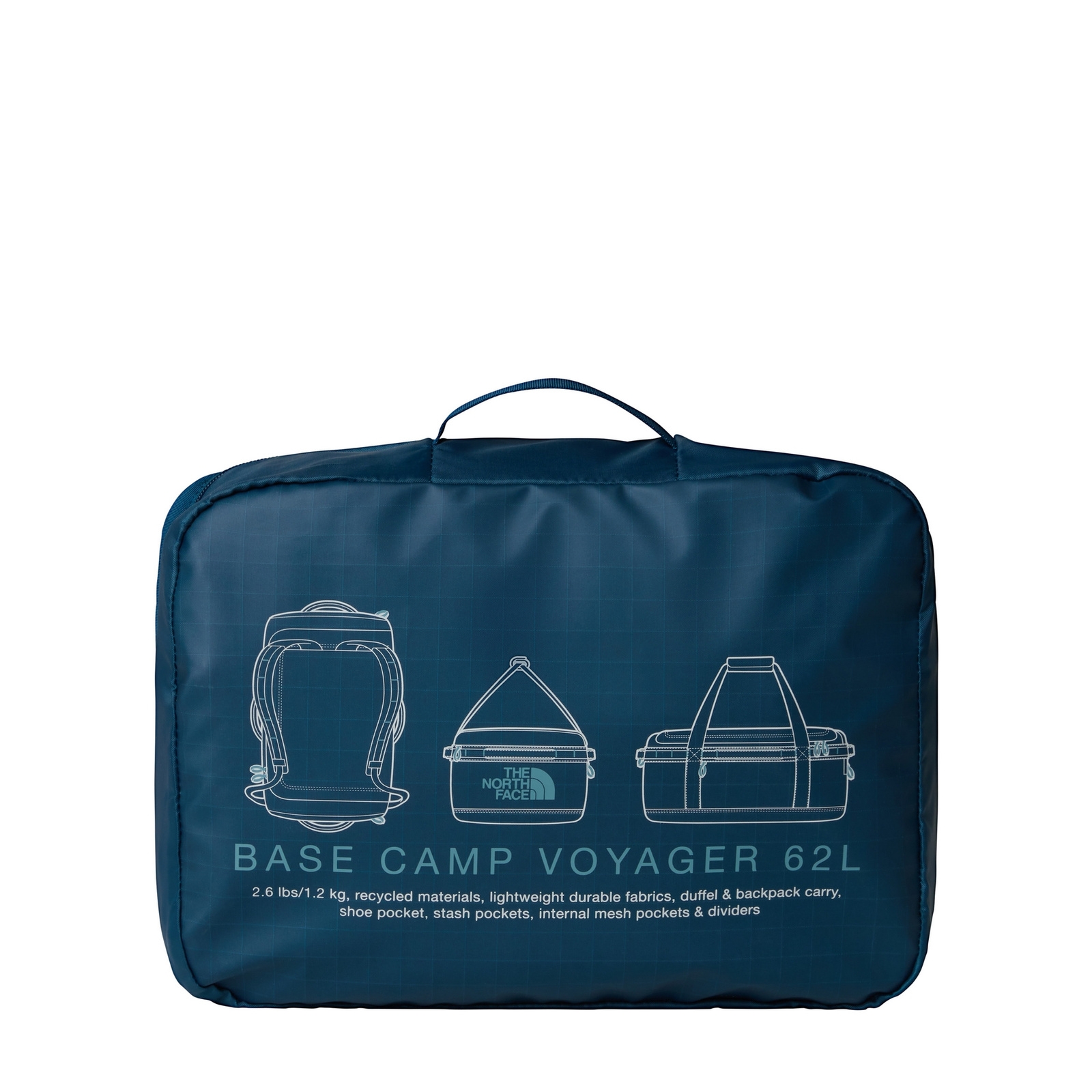 Torba podróżna unisex The North Face BASE CAMP VOYAGER 62 L niebieska NF0A52S34OJ