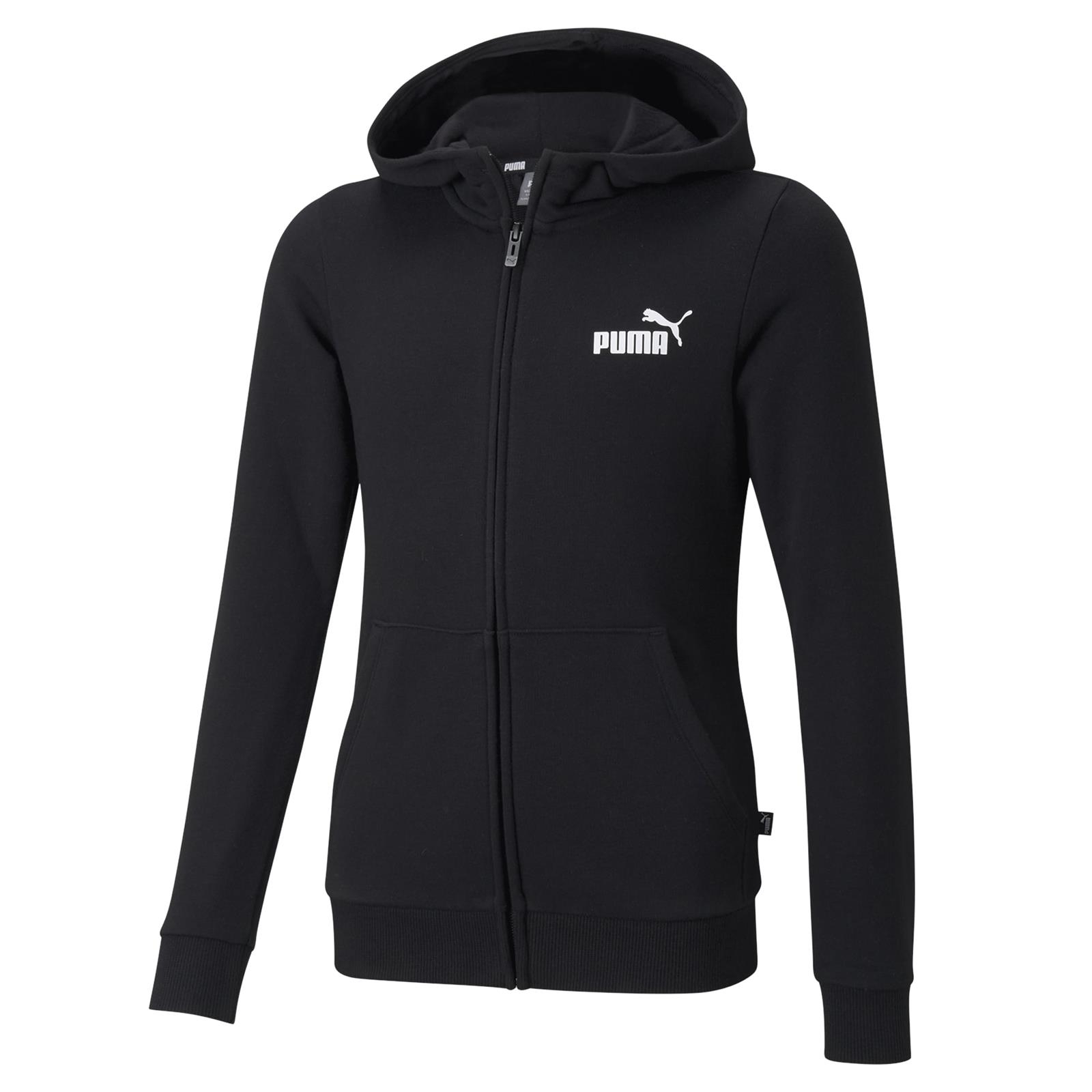 Bluza z kapturem dziewczca Puma ESSENTIAL SMALL LOGO FULL-ZIP TR czarna 58703301