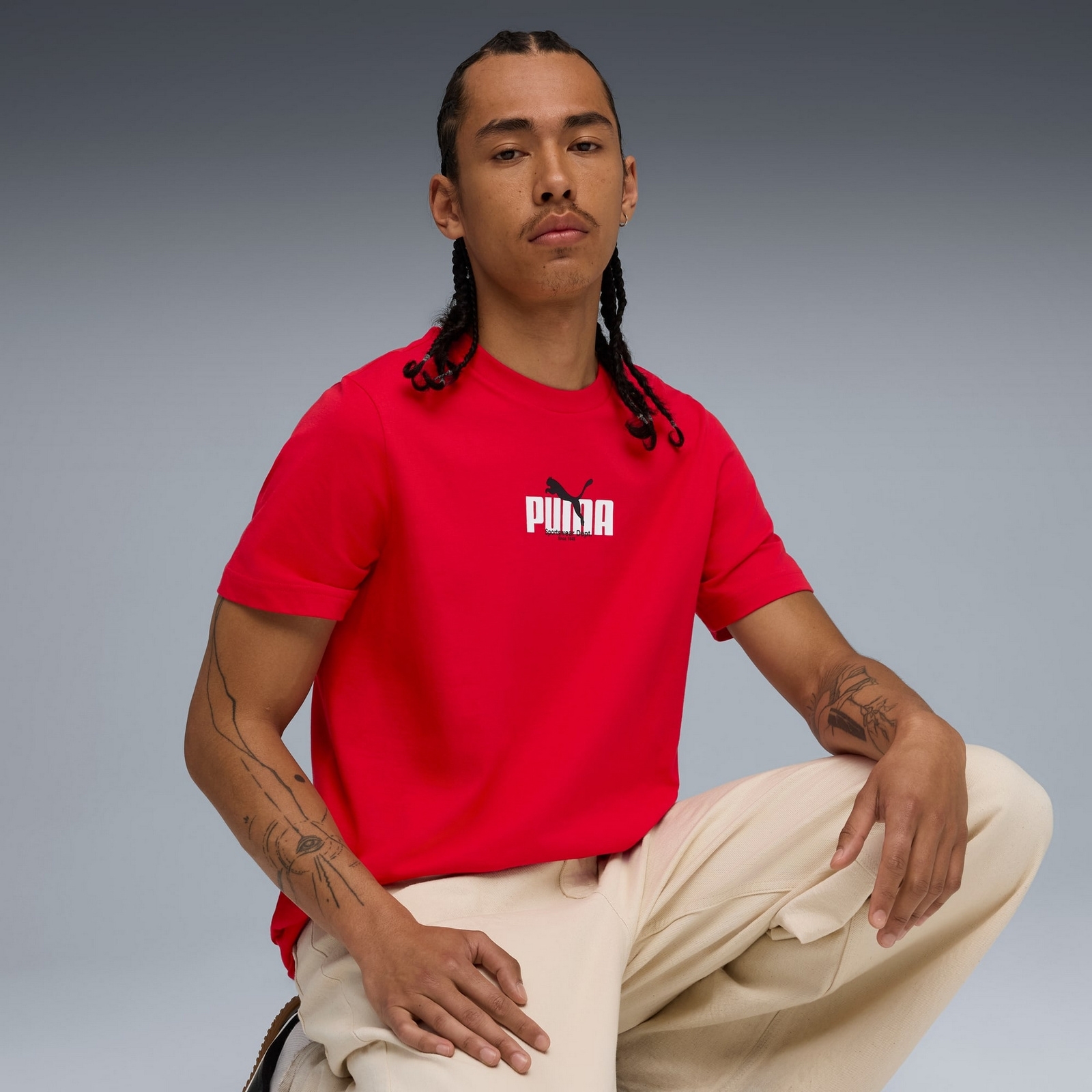 Koszulka mska Puma GRAPHIC WORDING czerwona 68803211