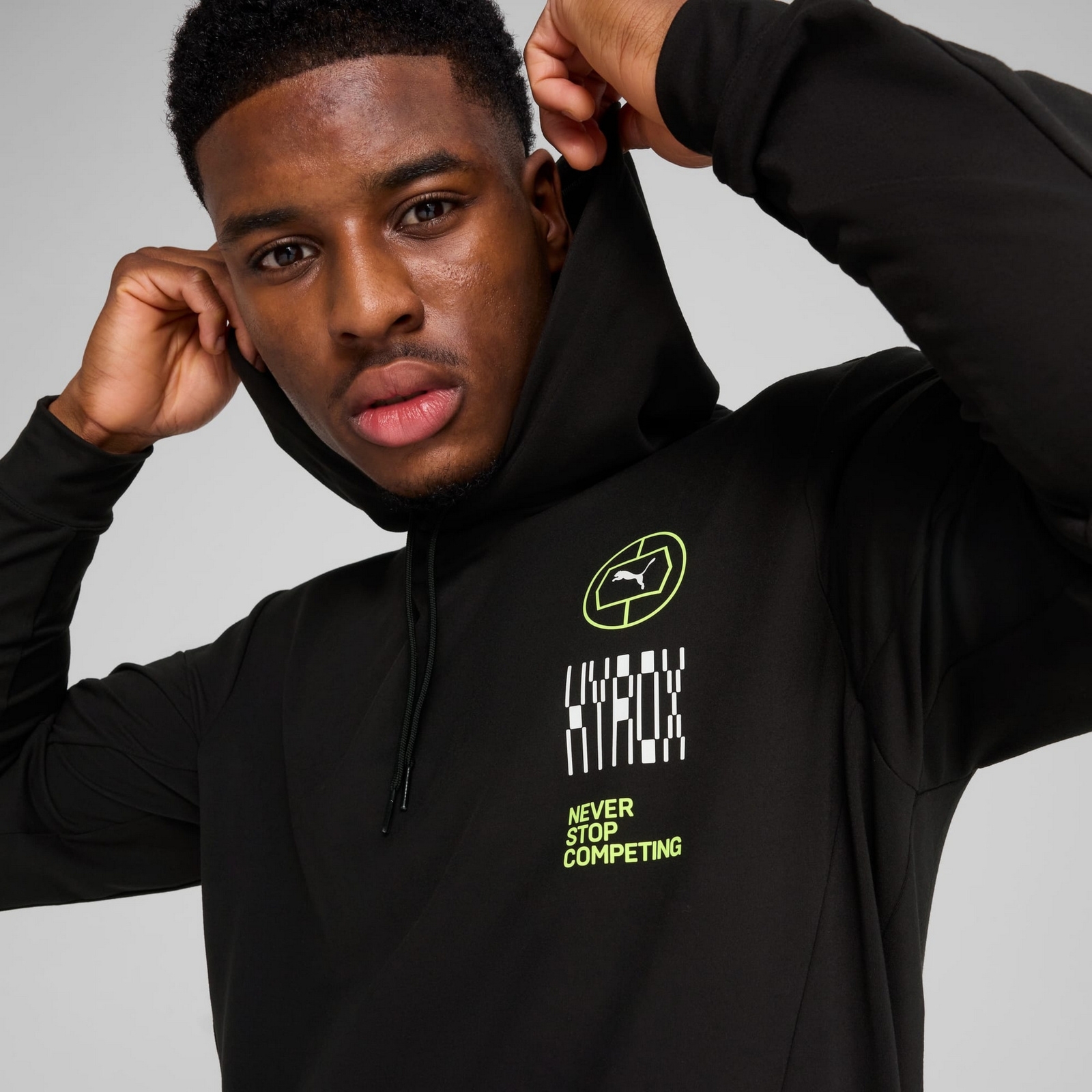 Bluza z kapturem męska Puma X HYROX CLOUDSPUN czarna 52689201