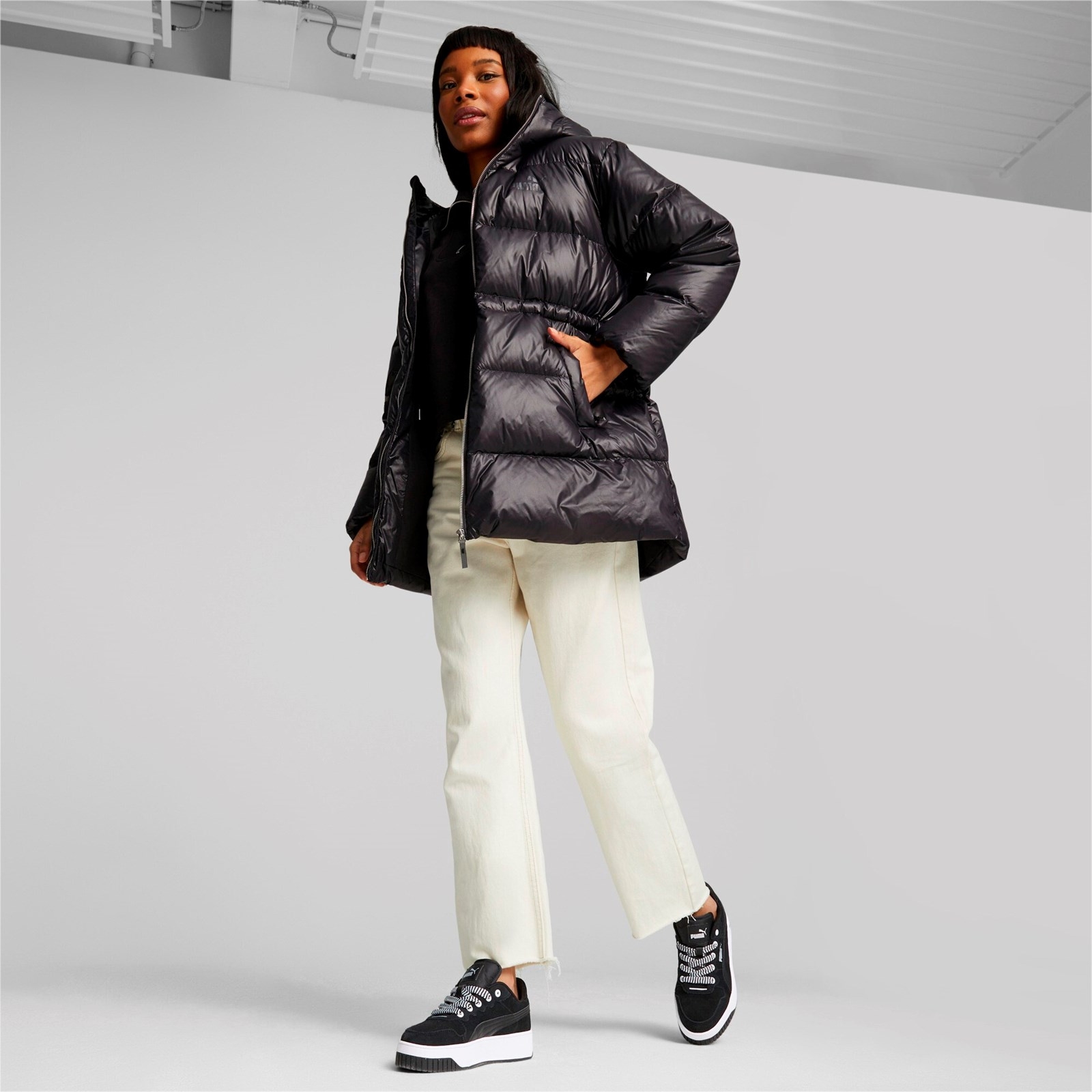 Kurtka z kapturem damska Puma STYLE HOODED DOWN czarna 67536801