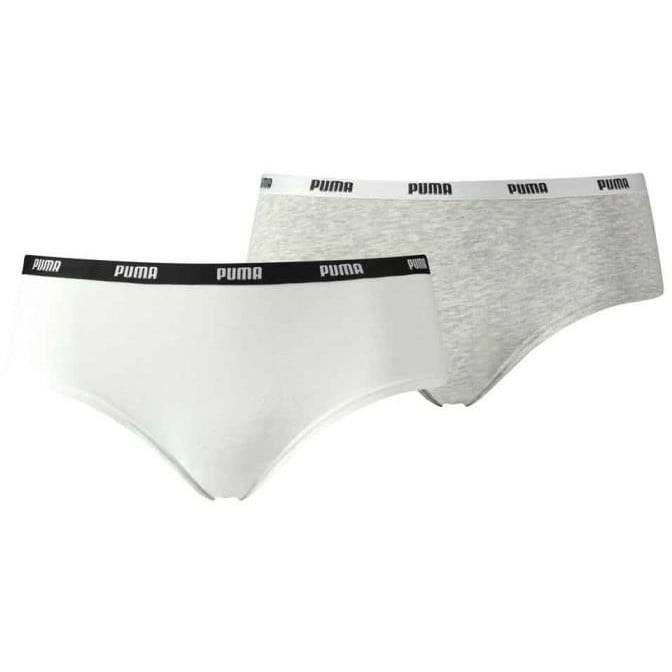 Majtki damskie Puma ICONIC HIPSTER 2-PACK szare 90687710