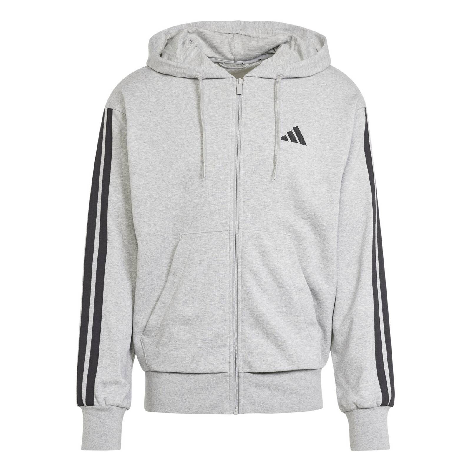 Bluza z kapturem mska adidas ESSENTIALS 3-STRIPES szara JE6338