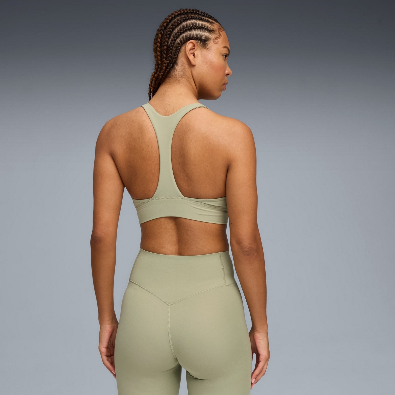 Stanik sportowy damski Puma SHAPELUXE PLUNGE zielony 52748182