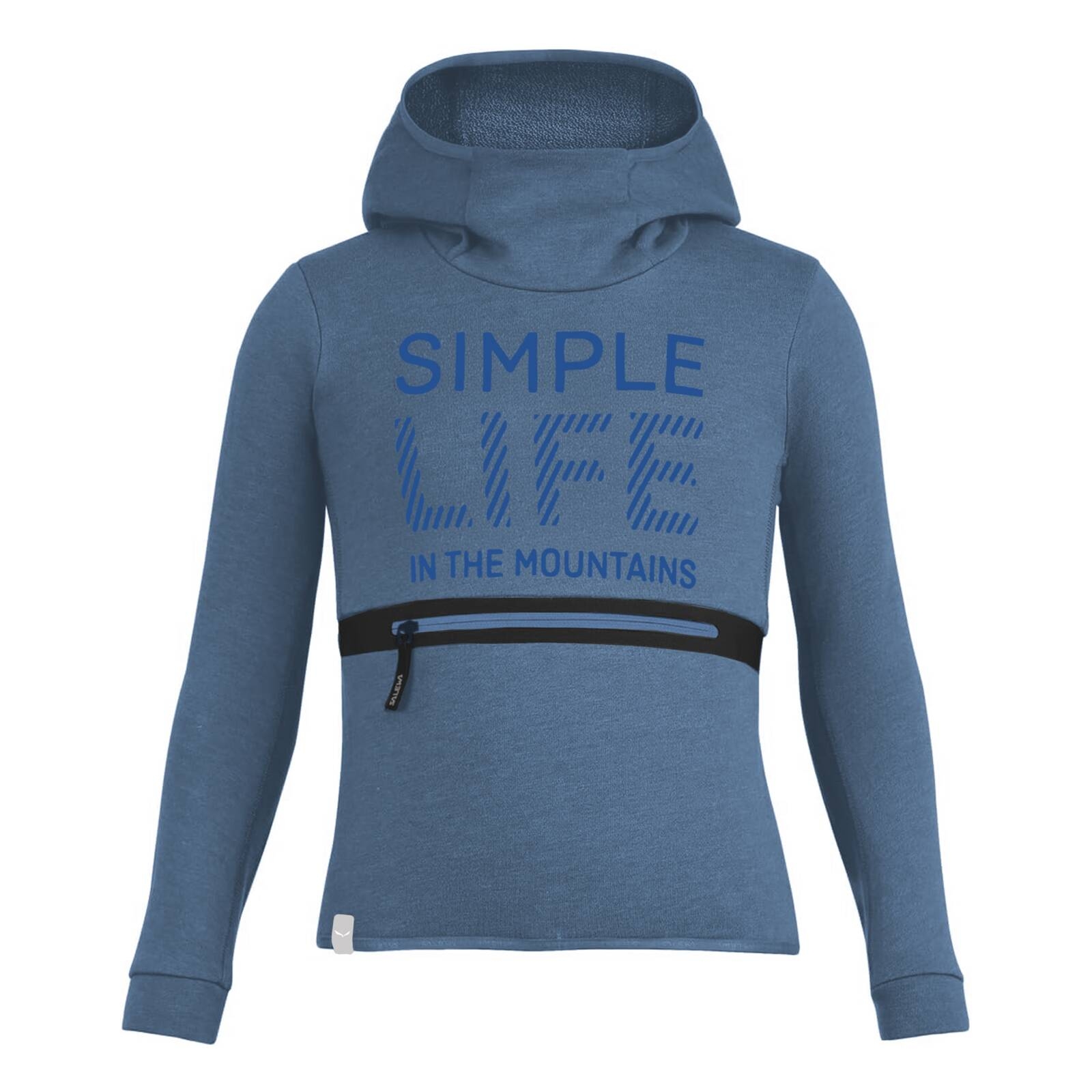 Bluza z kapturem dziecica Salewa SIMPLE LIFE DRY niebieska 00-0000027767_8100