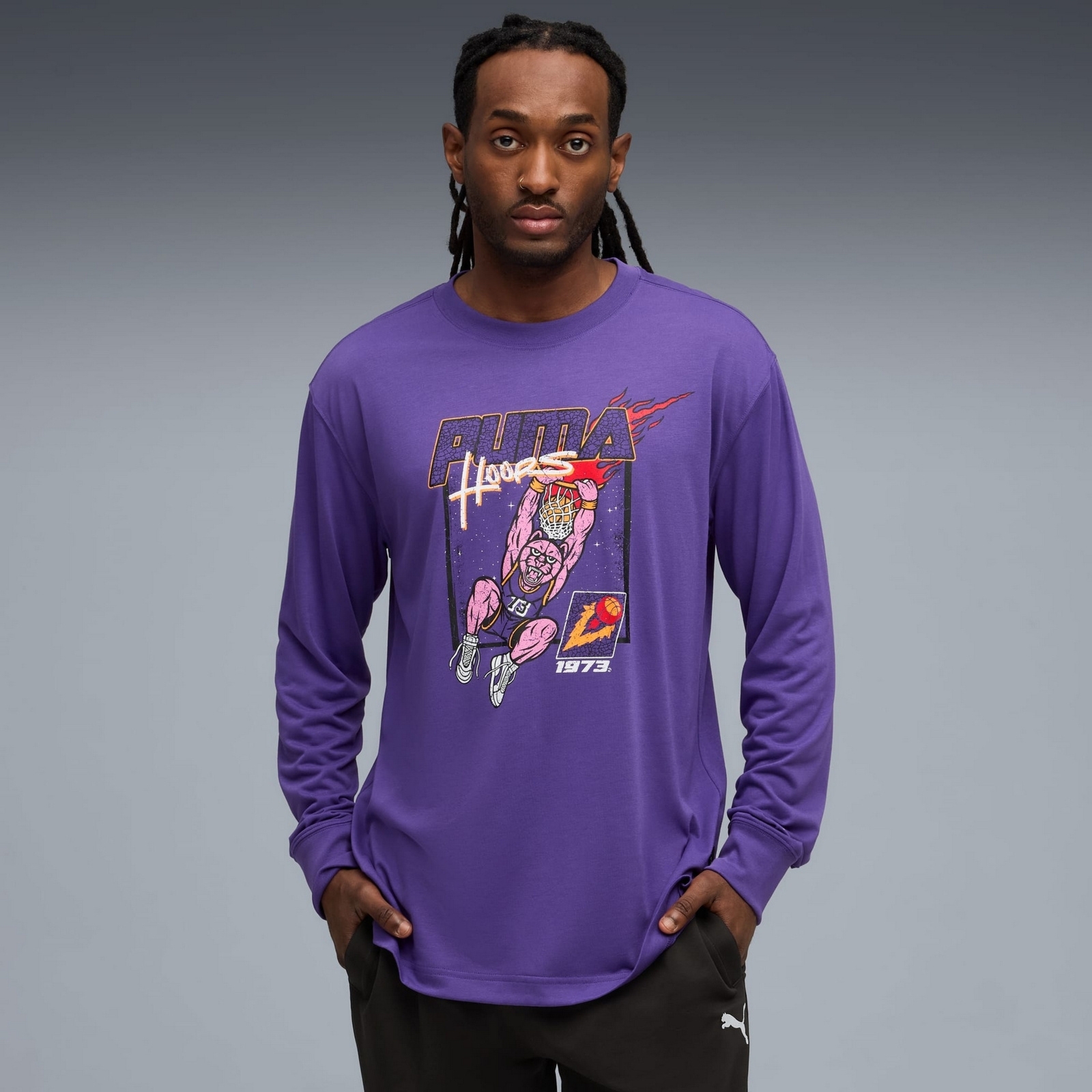 Longsleeve m�ski Puma HOOPSTEL fioletowy 63290302