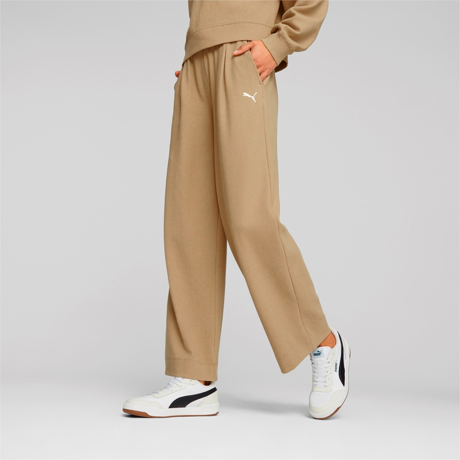 Spodnie dresowe damskie Puma HER STRAIGHT beowe 67600784