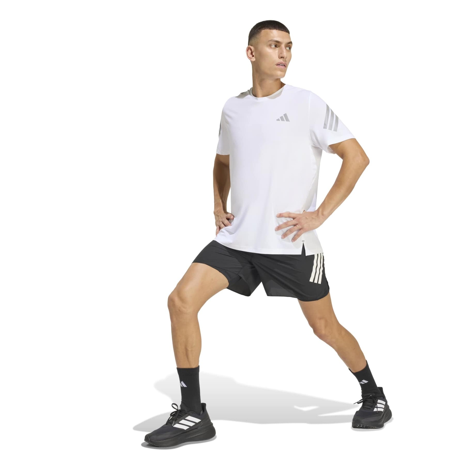 Spodenki do biegania m�skie adidas ADI365 2IN1 czarne JZ7711