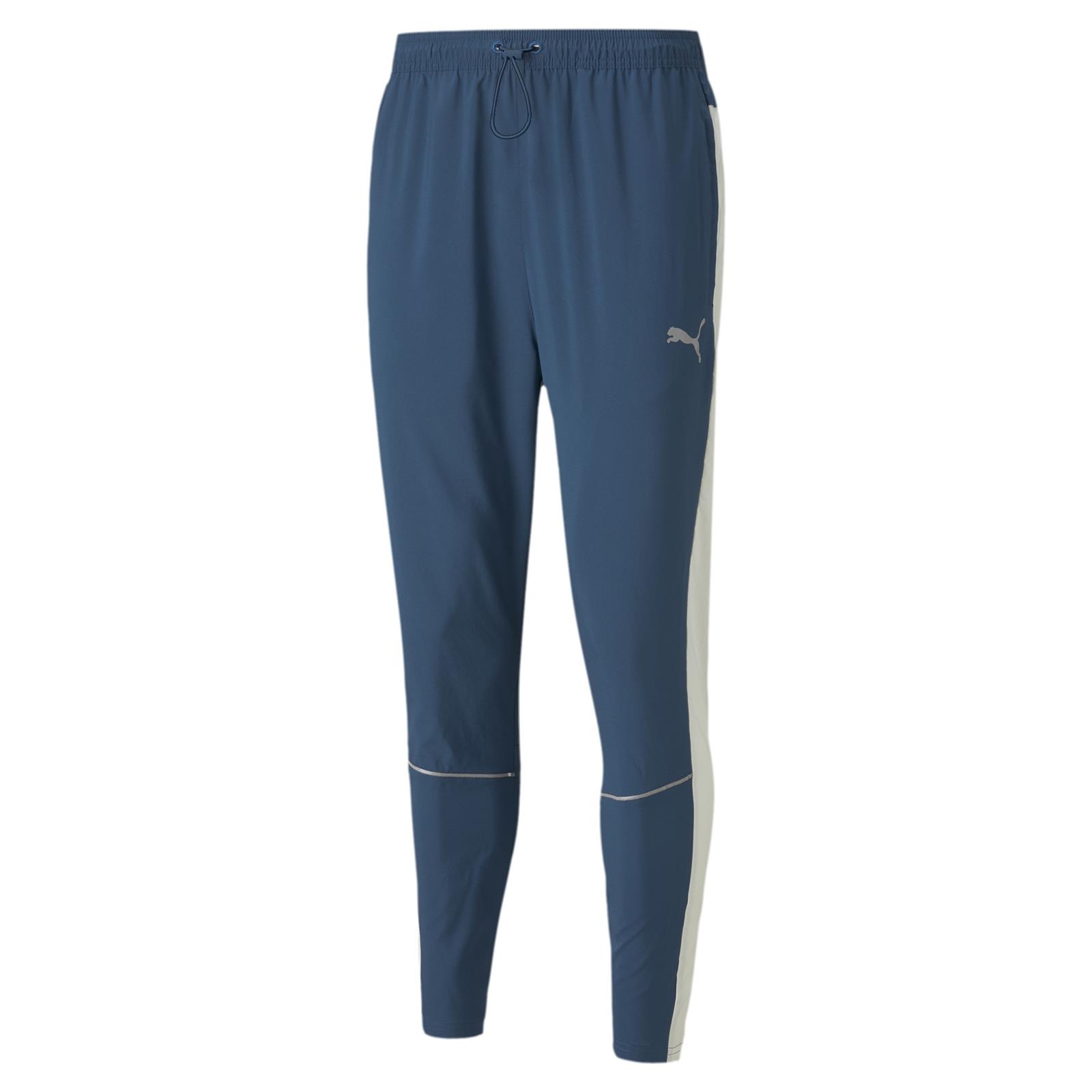 Spodnie dresowe mskie Puma Run Tapered niebieskie 52085865